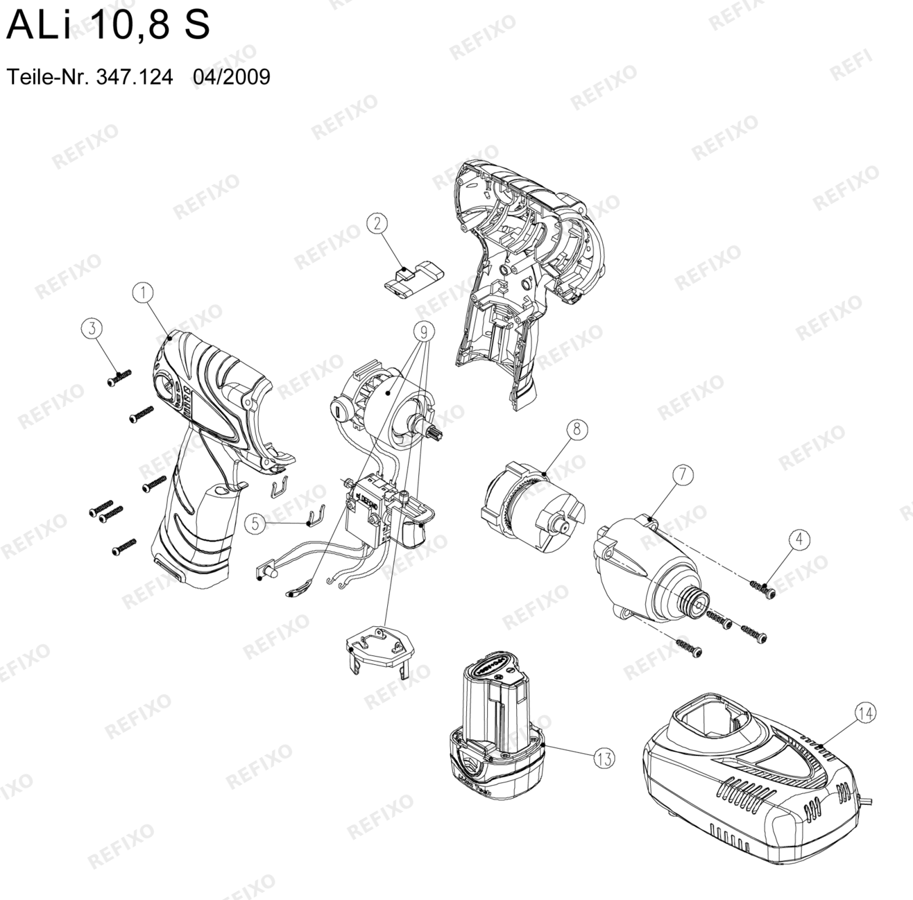 Flex Ali 10,8 S Akkubohrschrauber 336343 — схема запчастей