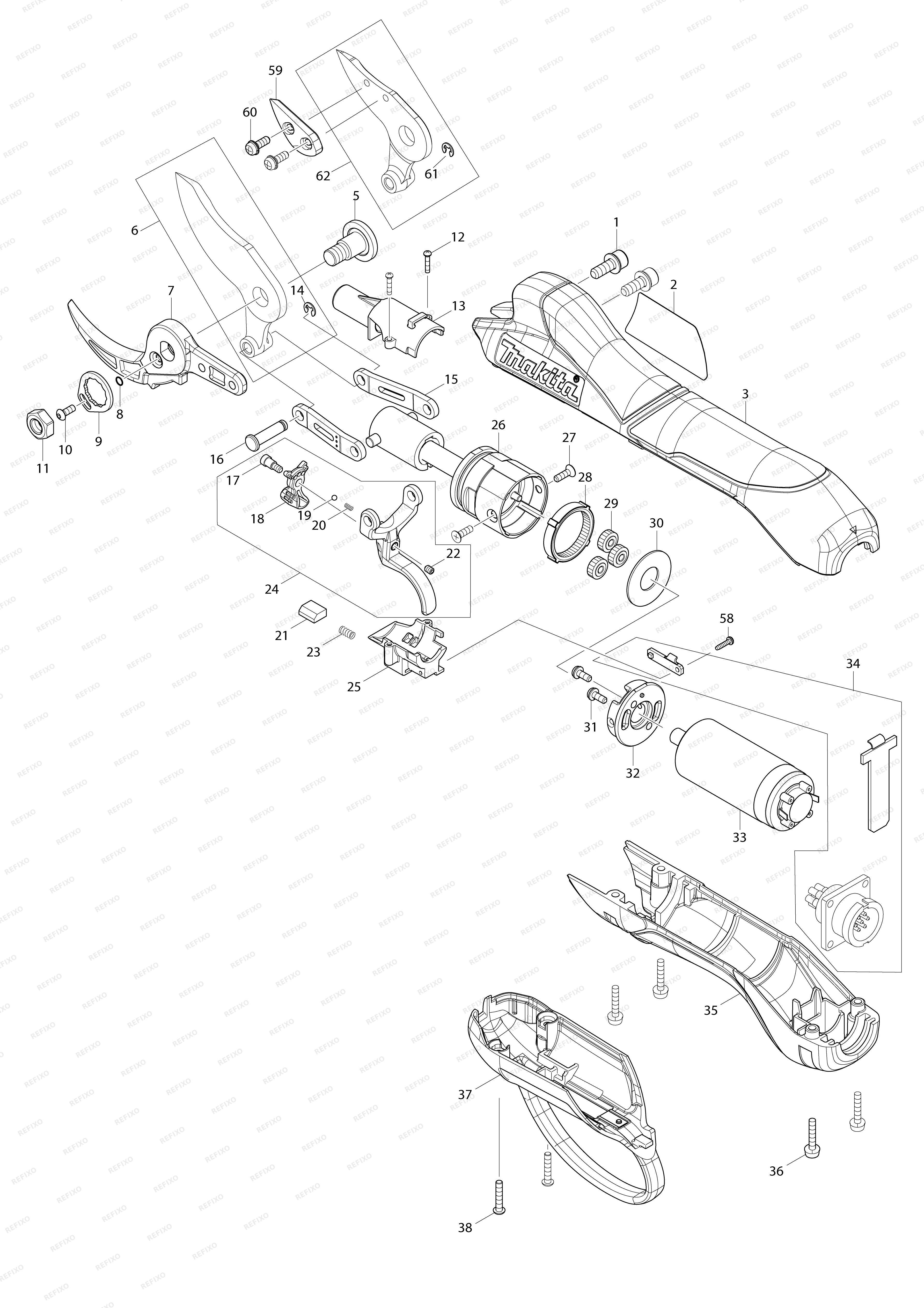MAKITA DUP361 — схема запчастей