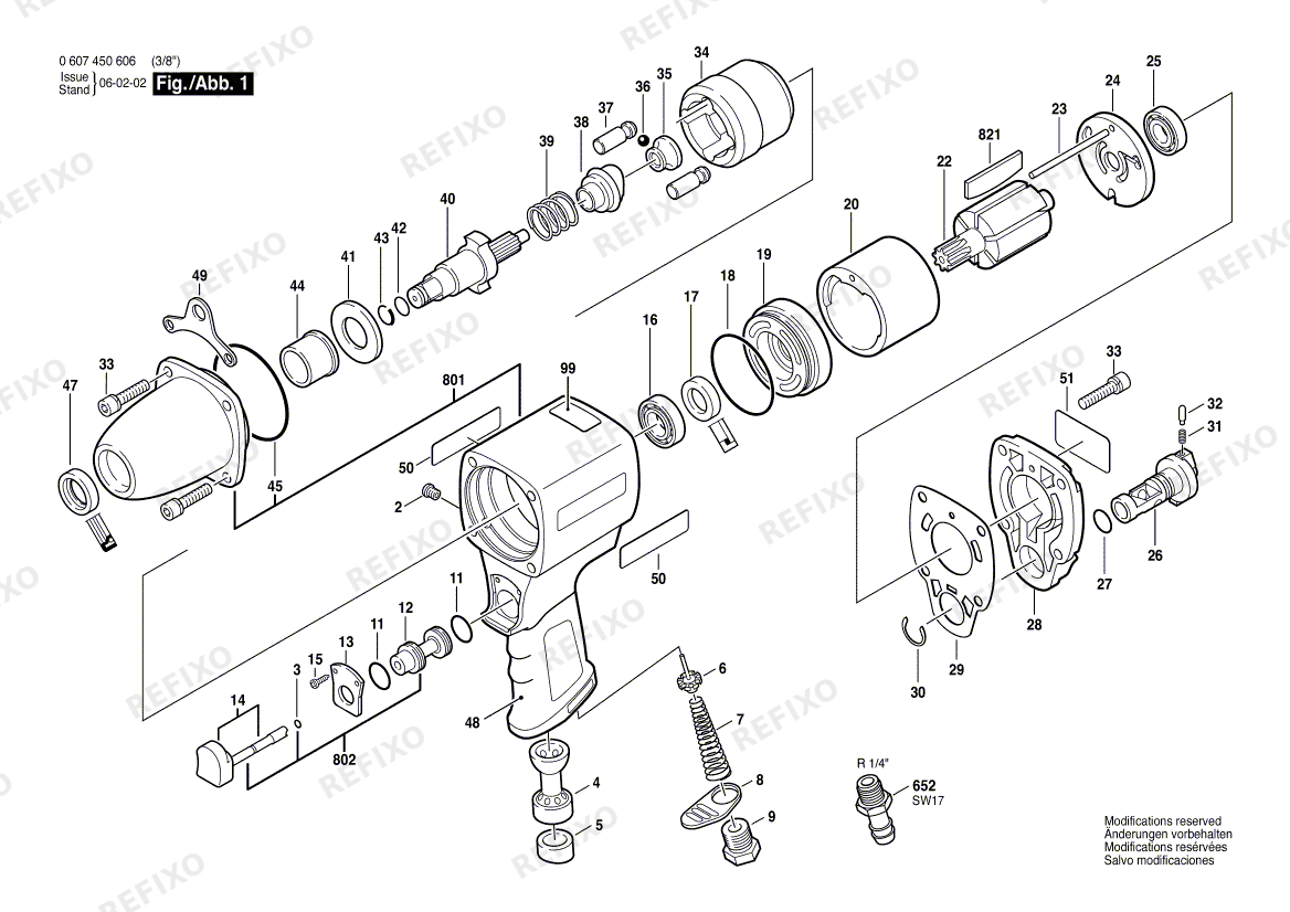 Bosch Schlagschrauber DDS 3/8" UT R-8055 (0 607 450 606) — схема запчастей