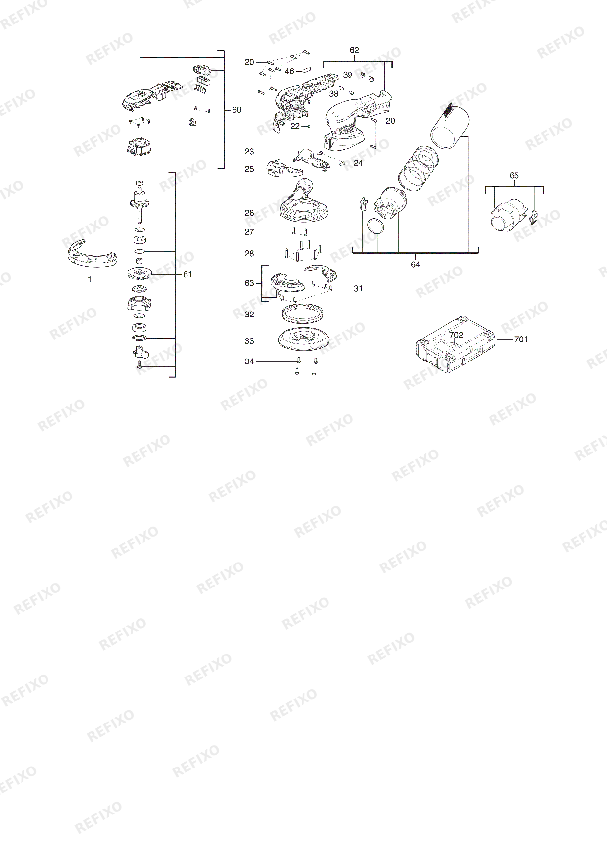 MILWAUKEE M18FROS125 502X 4933498254 4000503910 — схема запчастей