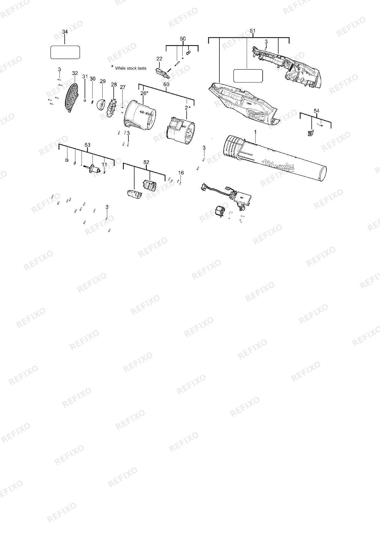 MILWAUKEE M18FBL 0 4933459825 4000467055 — схема запчастей