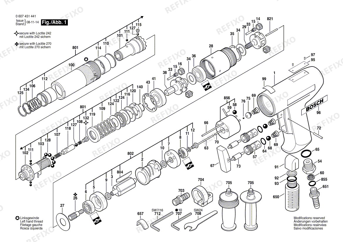 Bosch Pw- шуруповёрт -Ind 370 WATT-SERIE (0 607 451 441) — схема запчастей