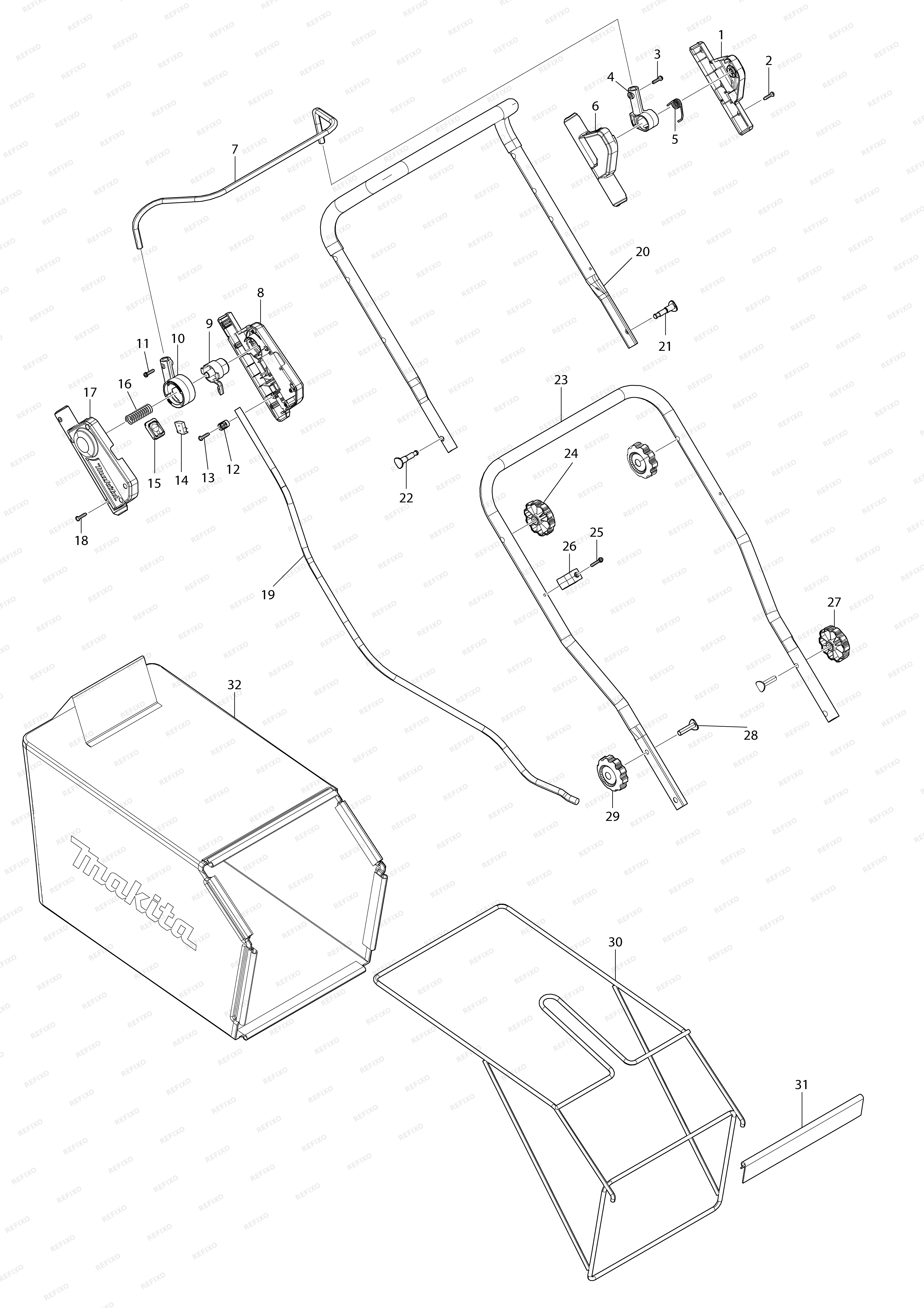 MAKITA DLM466 — схема запчастей