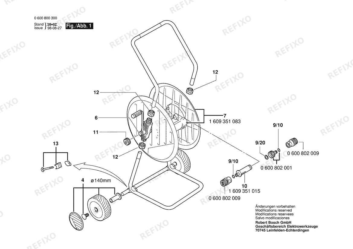 Bosch Schlauchwagen ASW 65 (0 600 800 300) — схема запчастей