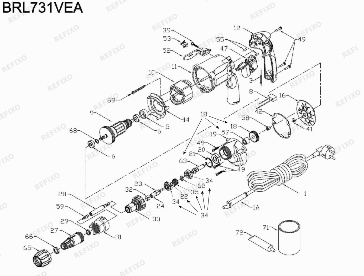 Flex BRL 731 VEA 307858 — схема запчастей