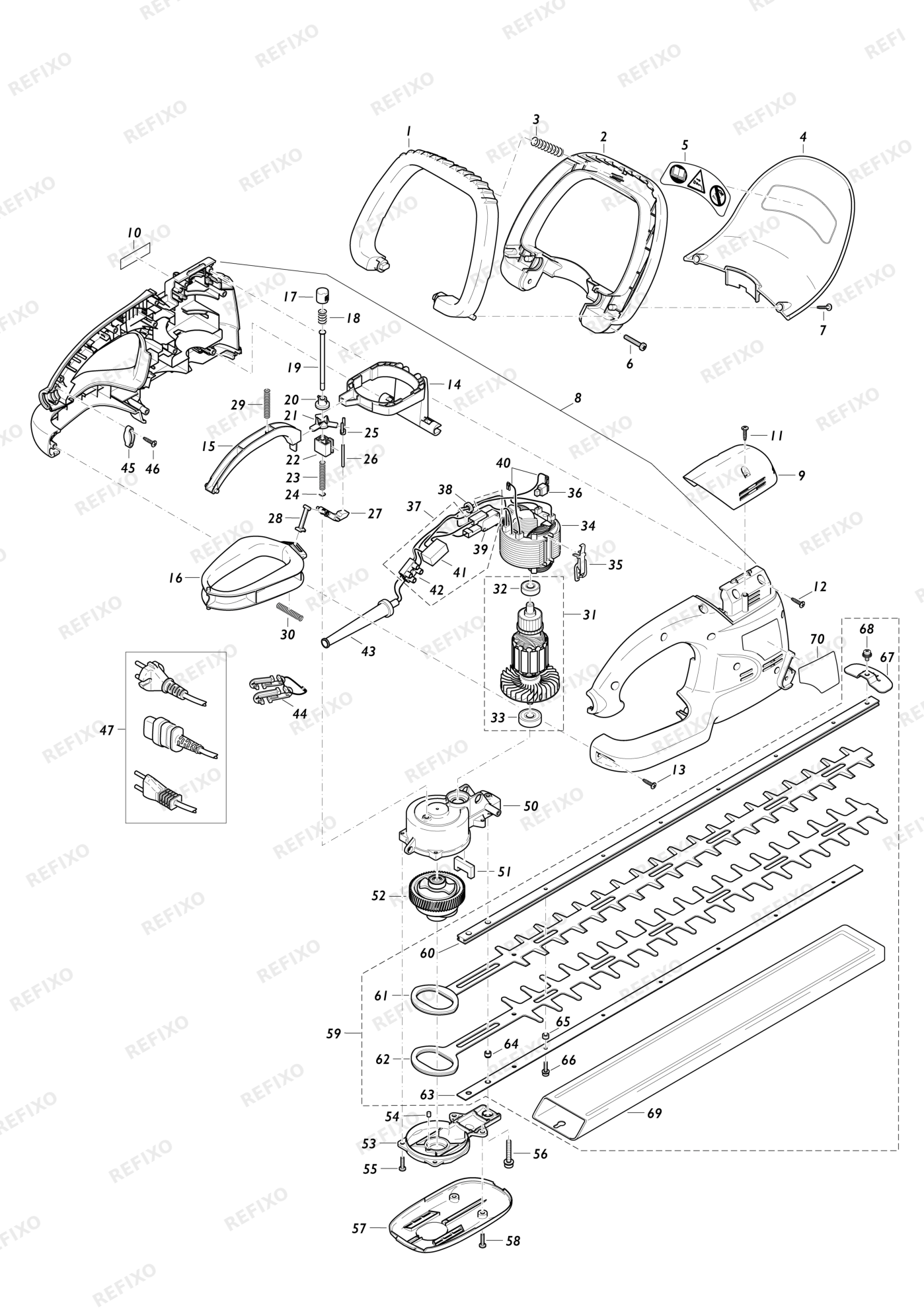 MAKITA UH6540 — схема запчастей