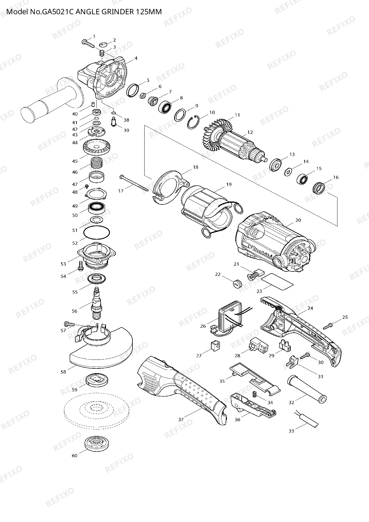 MAKITA GA5021C — схема запчастей