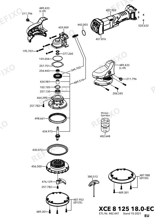 Flex XCE 8 125 18.0-EC C — схема запчастей