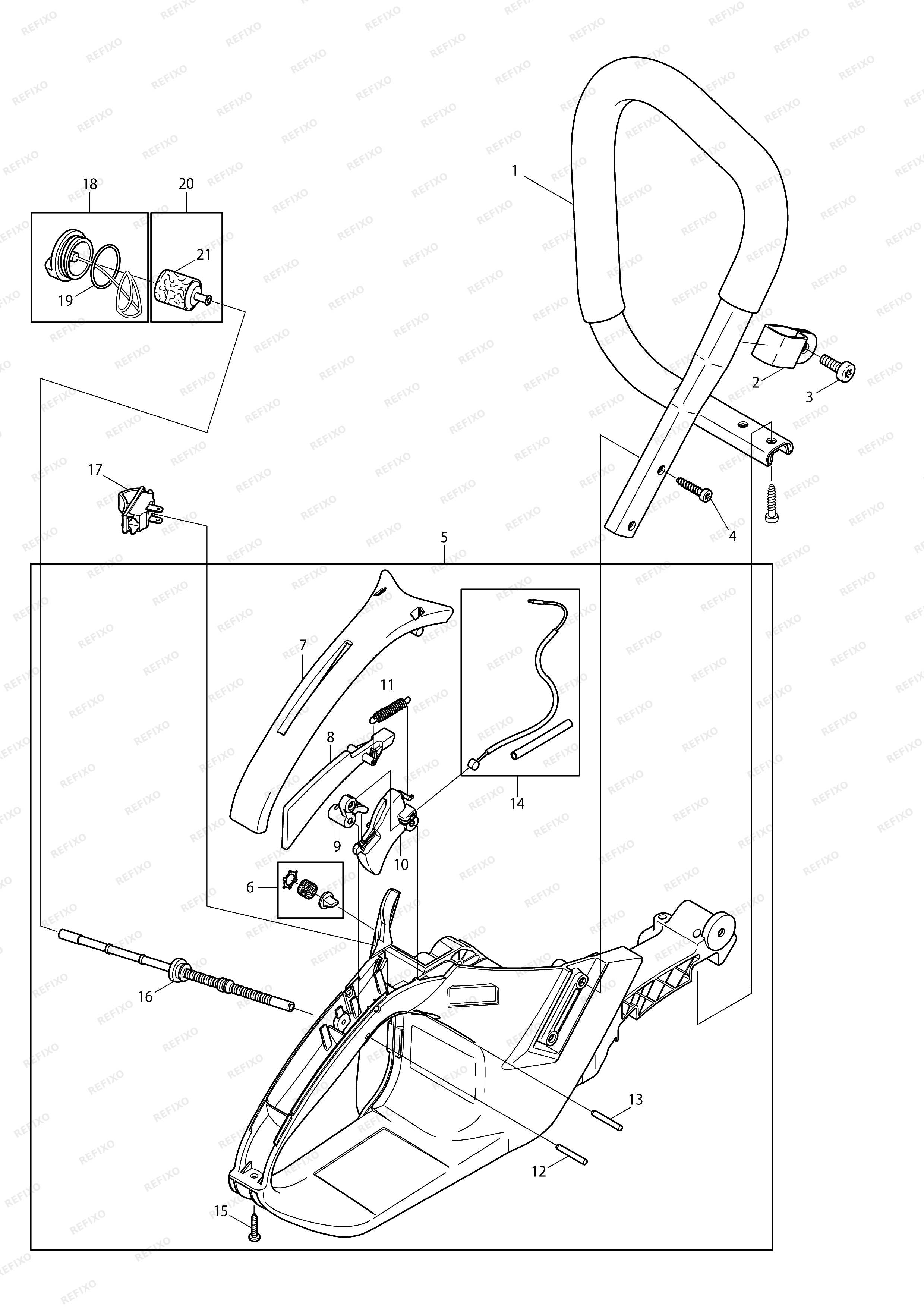 MAKITA DCS6401 — схема запчастей