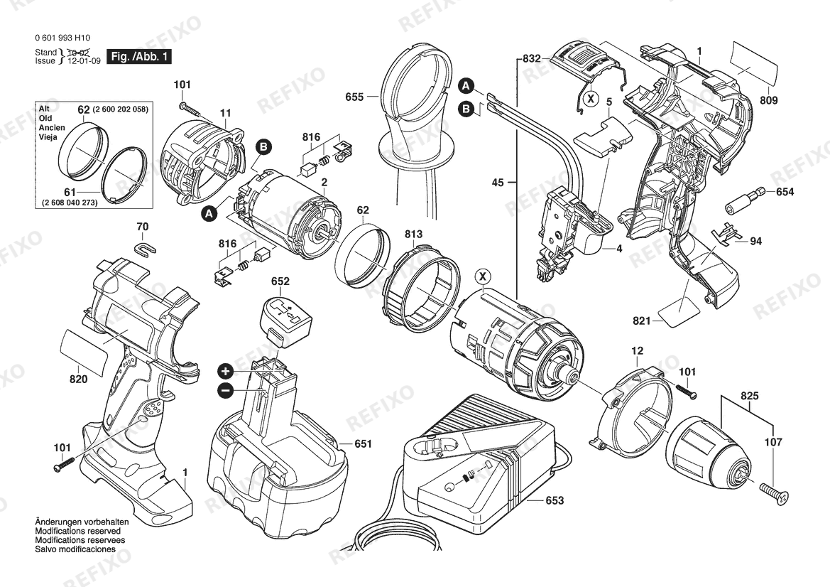 Bosch Аккумуляторный шуруповёрт 35614 | 14.4 V | 061 - US (0 601 993 H10) — схема запчастей