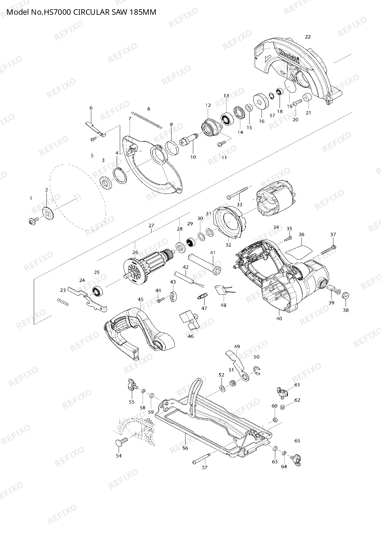 MAKITA HS7000 — схема запчастей