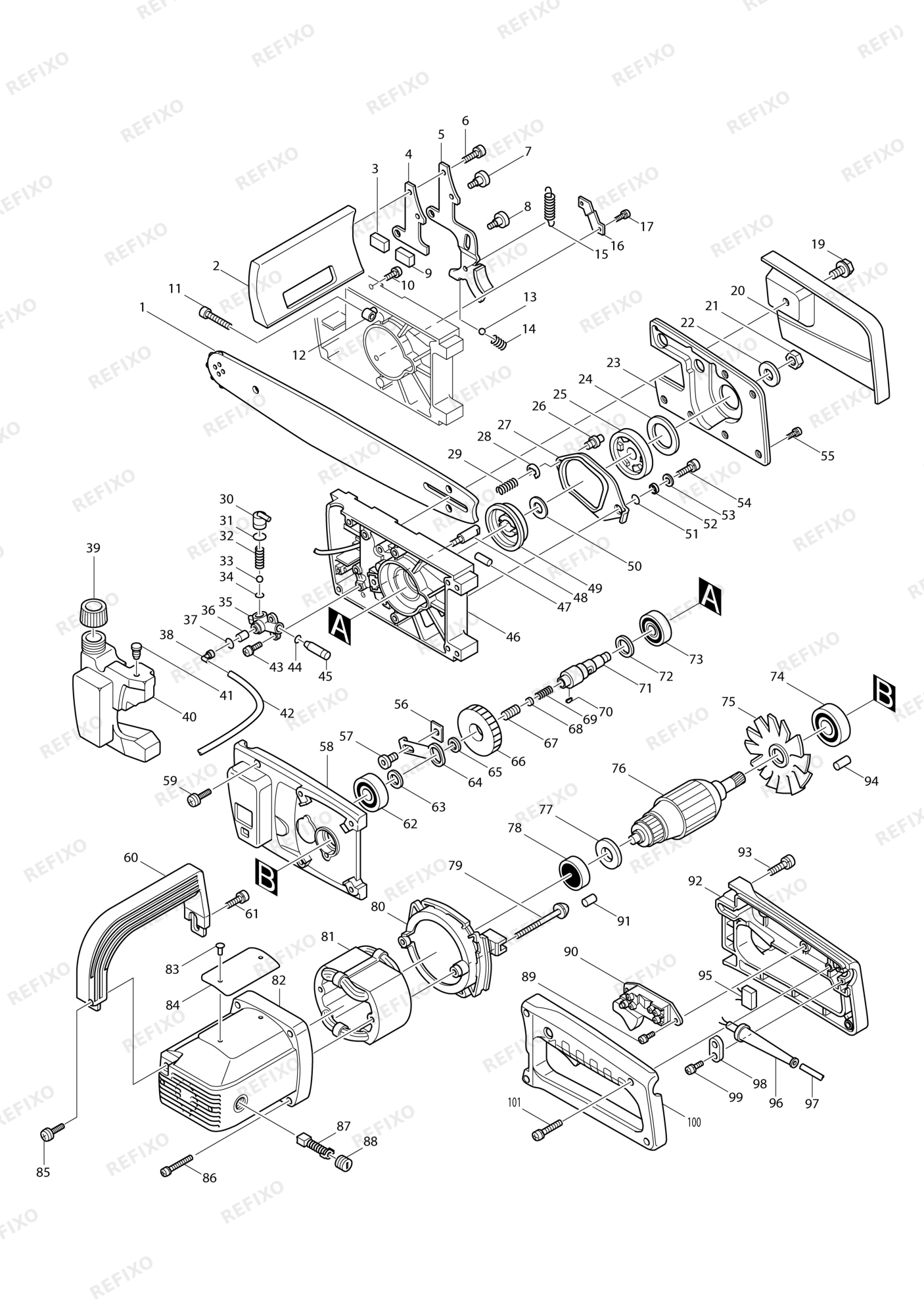 MAKITA 5014NB — схема запчастей