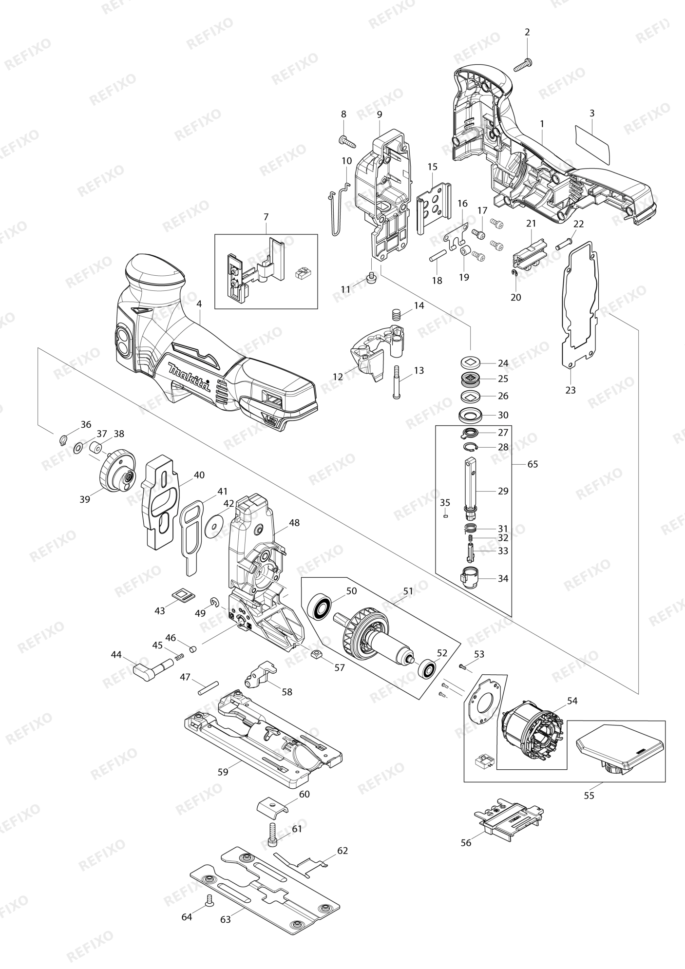MAKITA DJV181 — схема запчастей