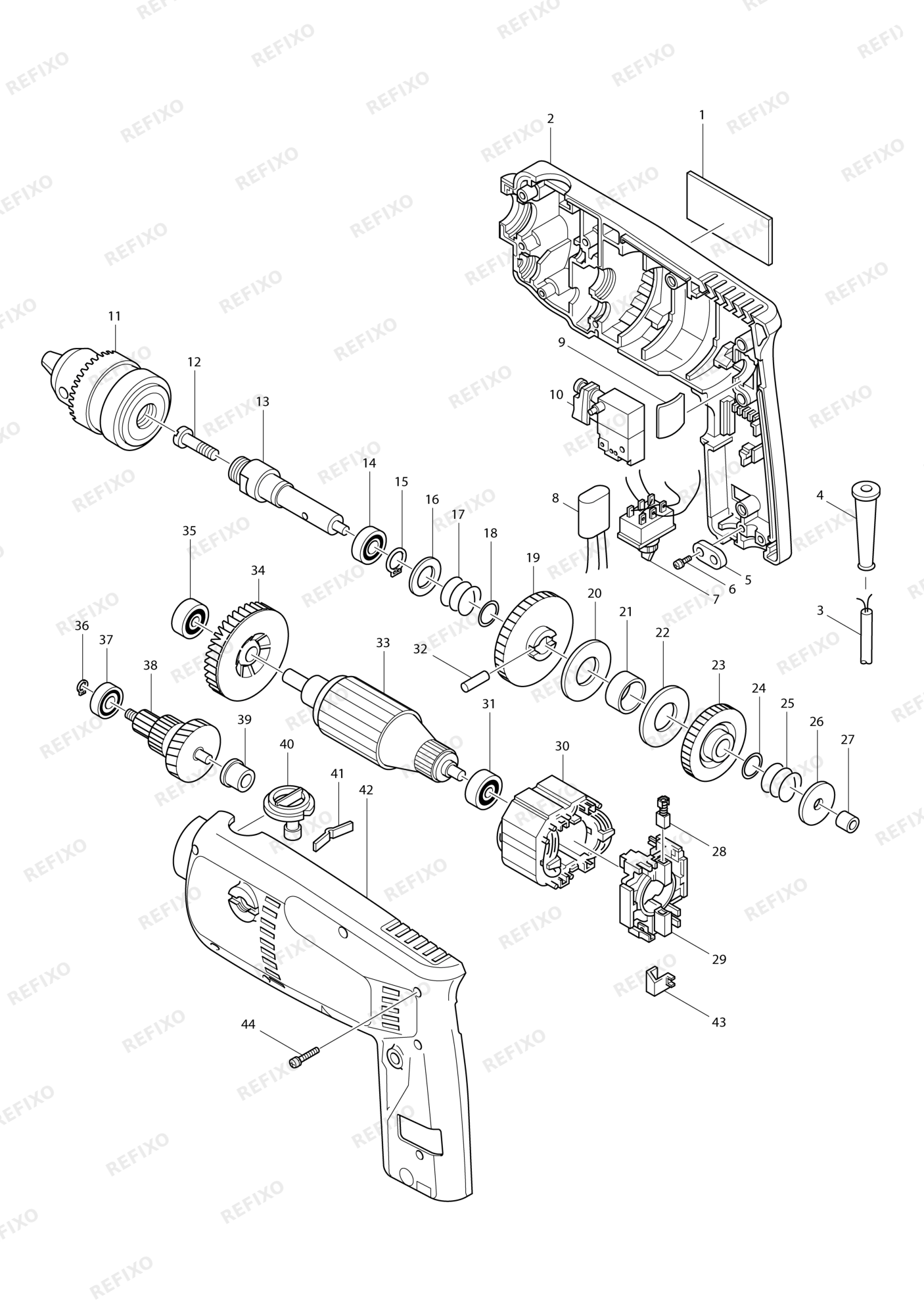 MAKITA 6310 — схема запчастей