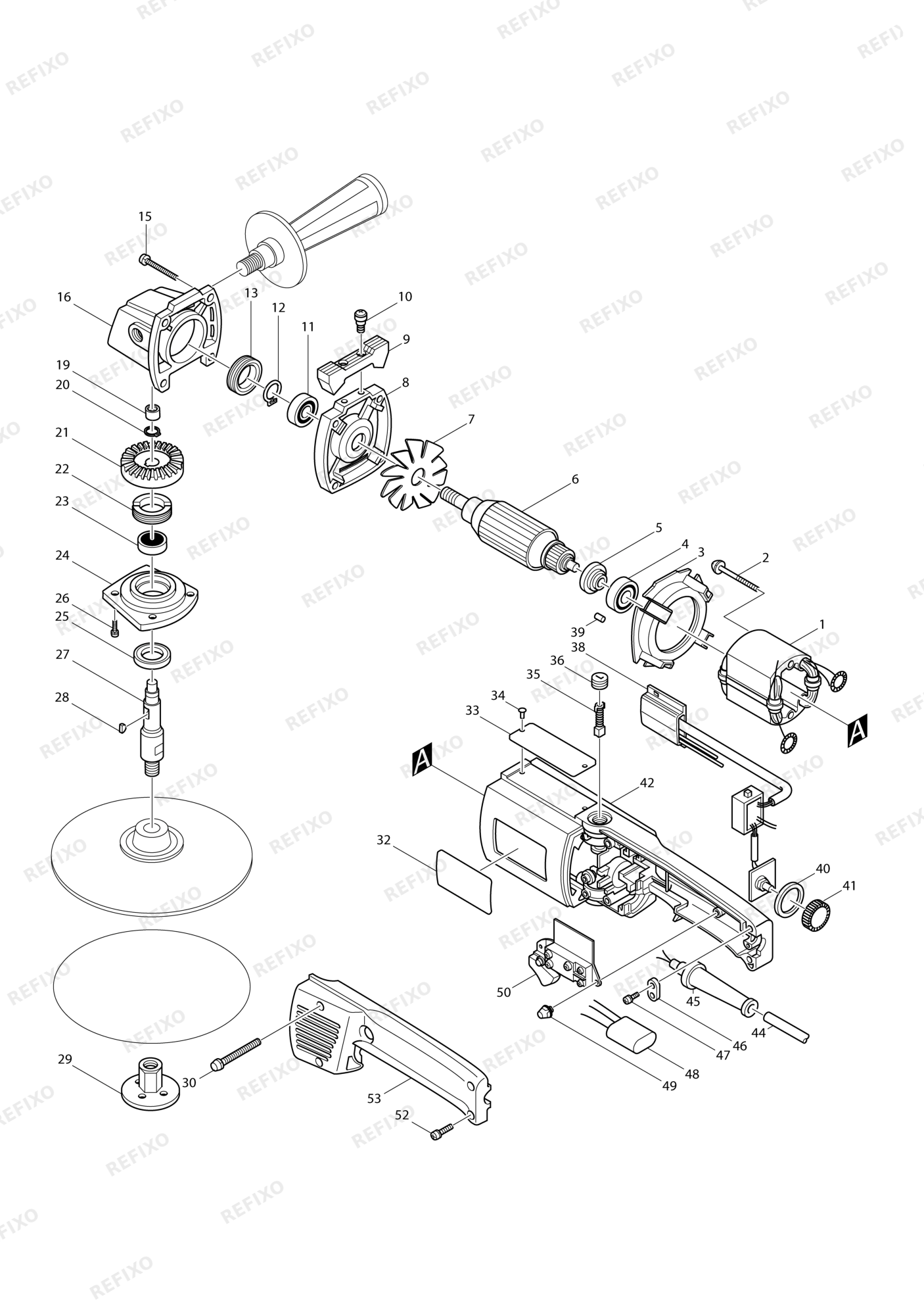 MAKITA 9217SPC — схема запчастей