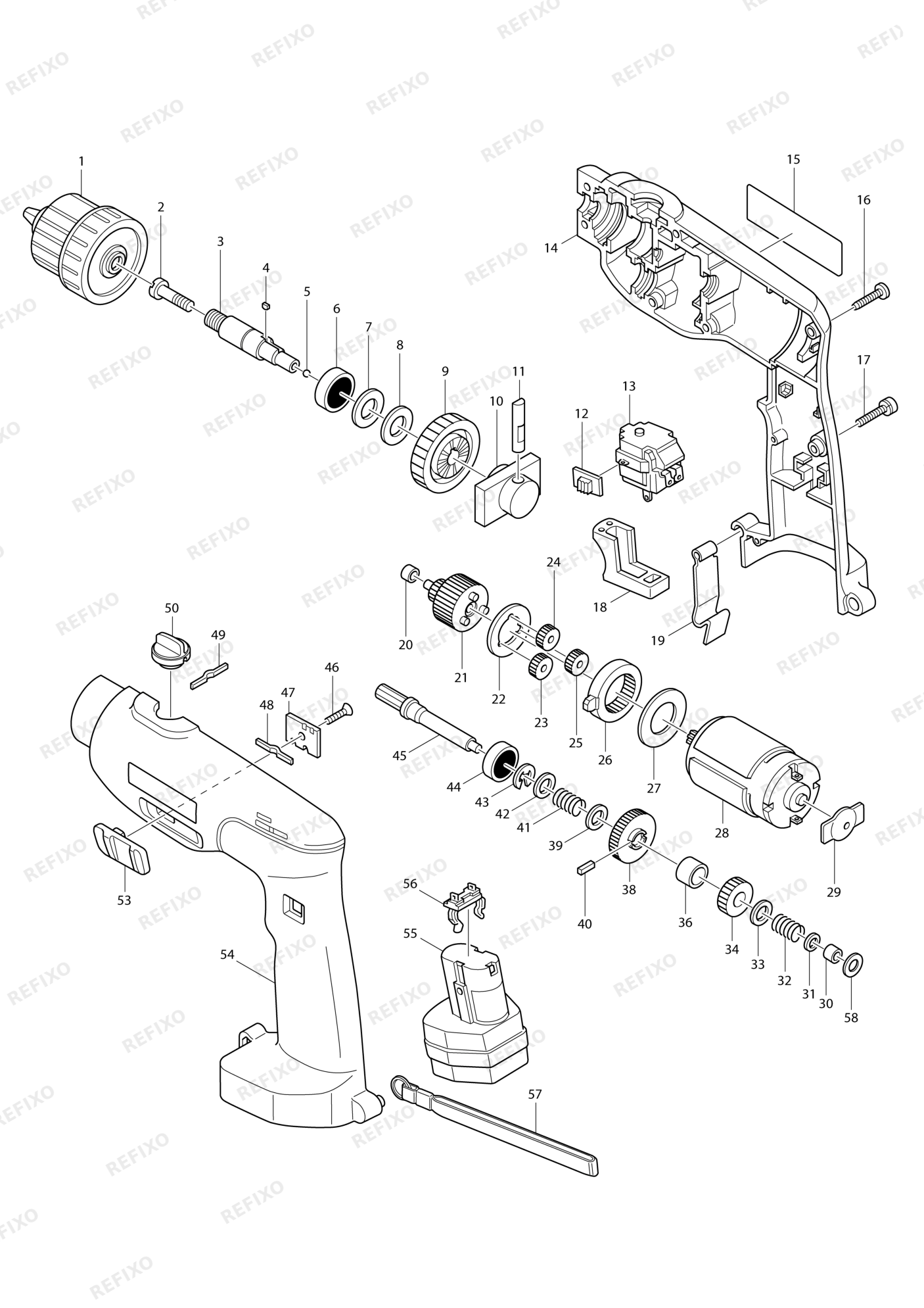 MAKITA 8411D — схема запчастей