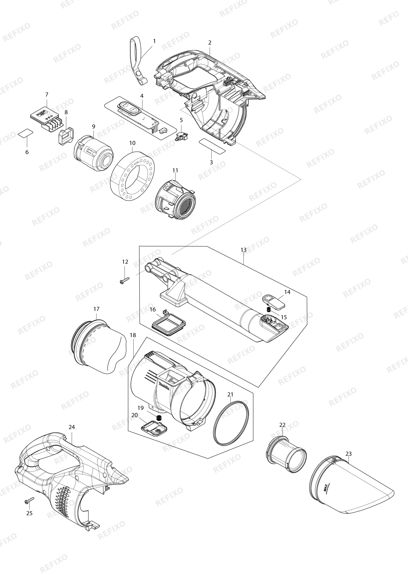 MAKITA CL200FD — схема запчастей
