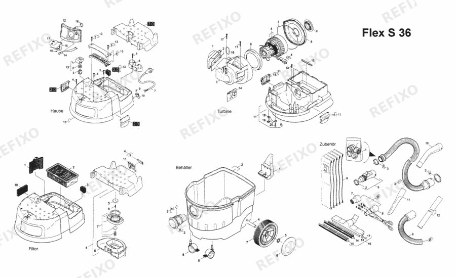 Flex S 36 230CEE 297003 — схема запчастей