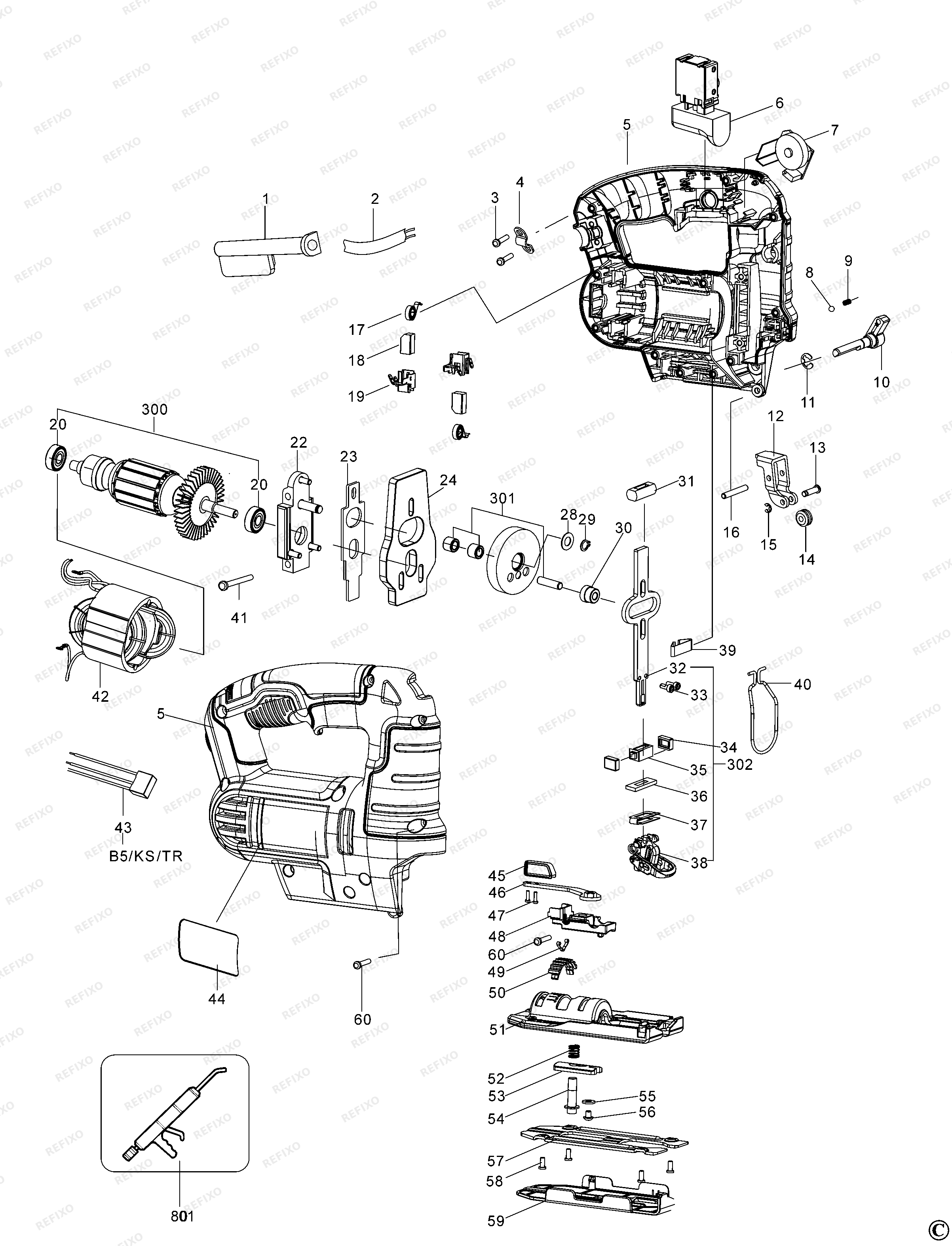 DeWalt ЛОБЗИК DWE349 — схема запчастей