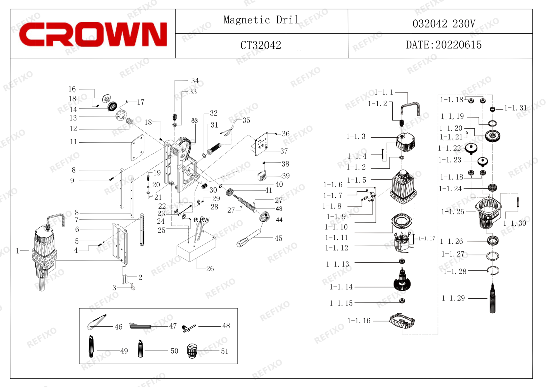 CROWN CT32042 — схема запчастей