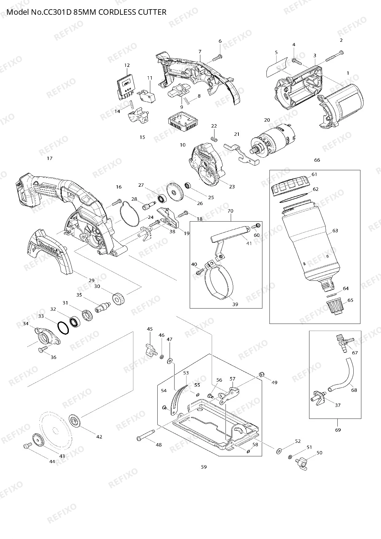 MAKITA CC301D — схема запчастей