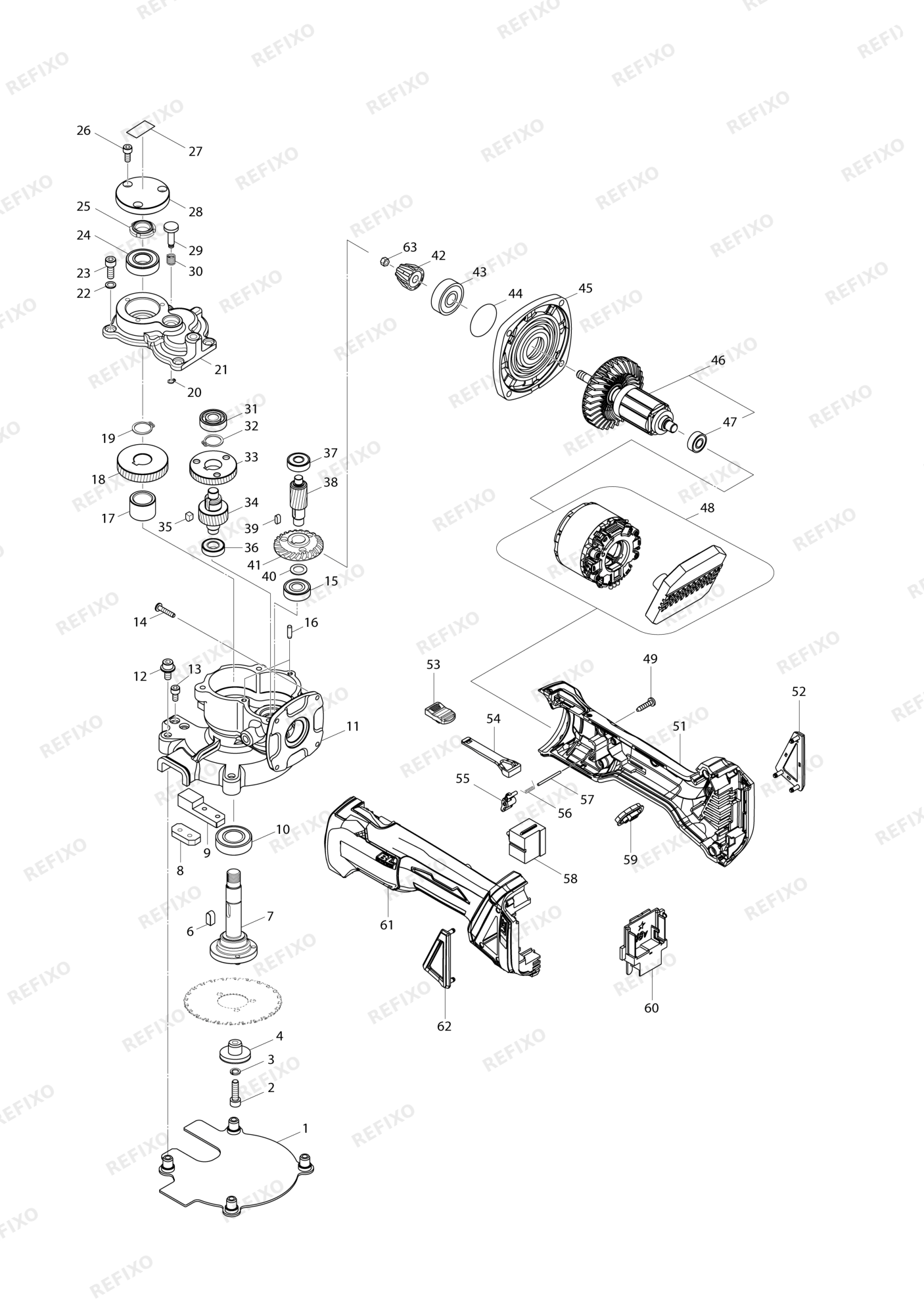 MAKITA DSC251 — схема запчастей