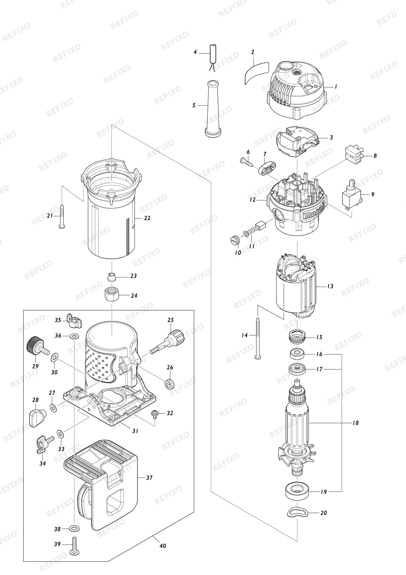 MAKITA 3712 — схема запчастей