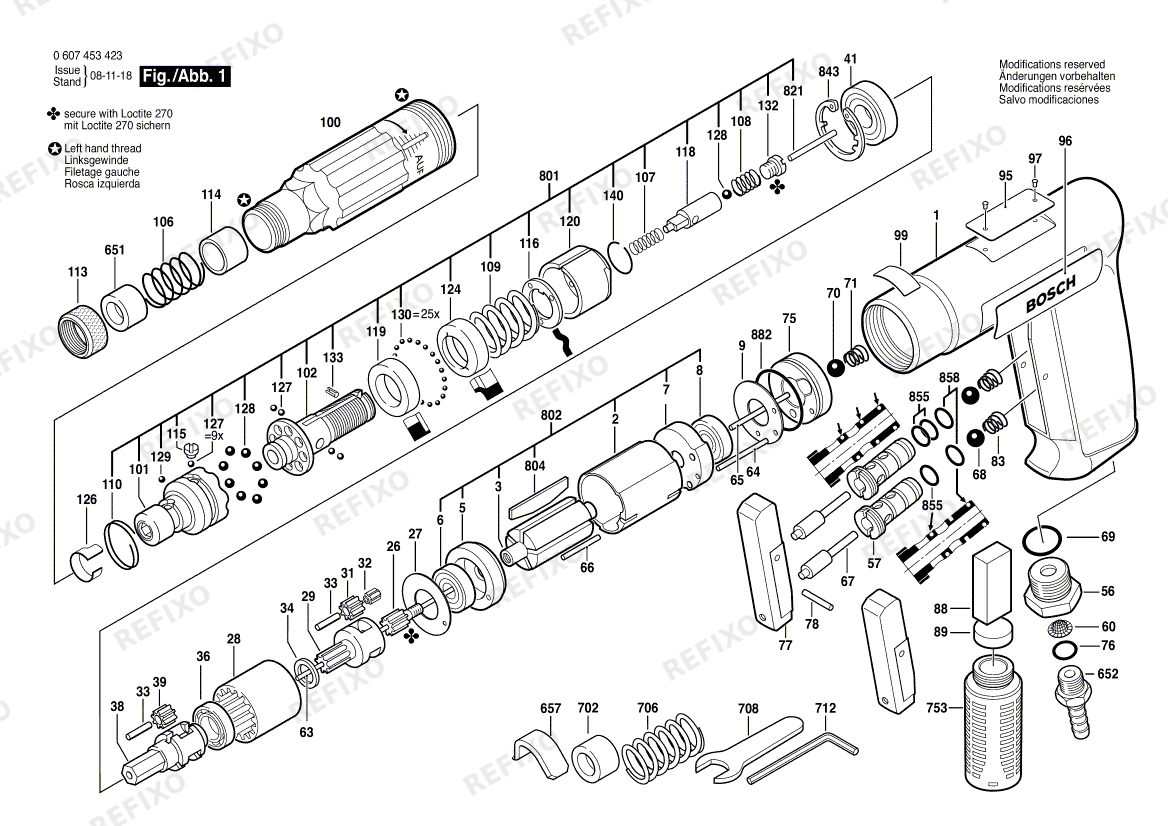 Bosch Pw- шуруповёрт -Ind 180 WATT-SERIE (0 607 453 423) — схема запчастей