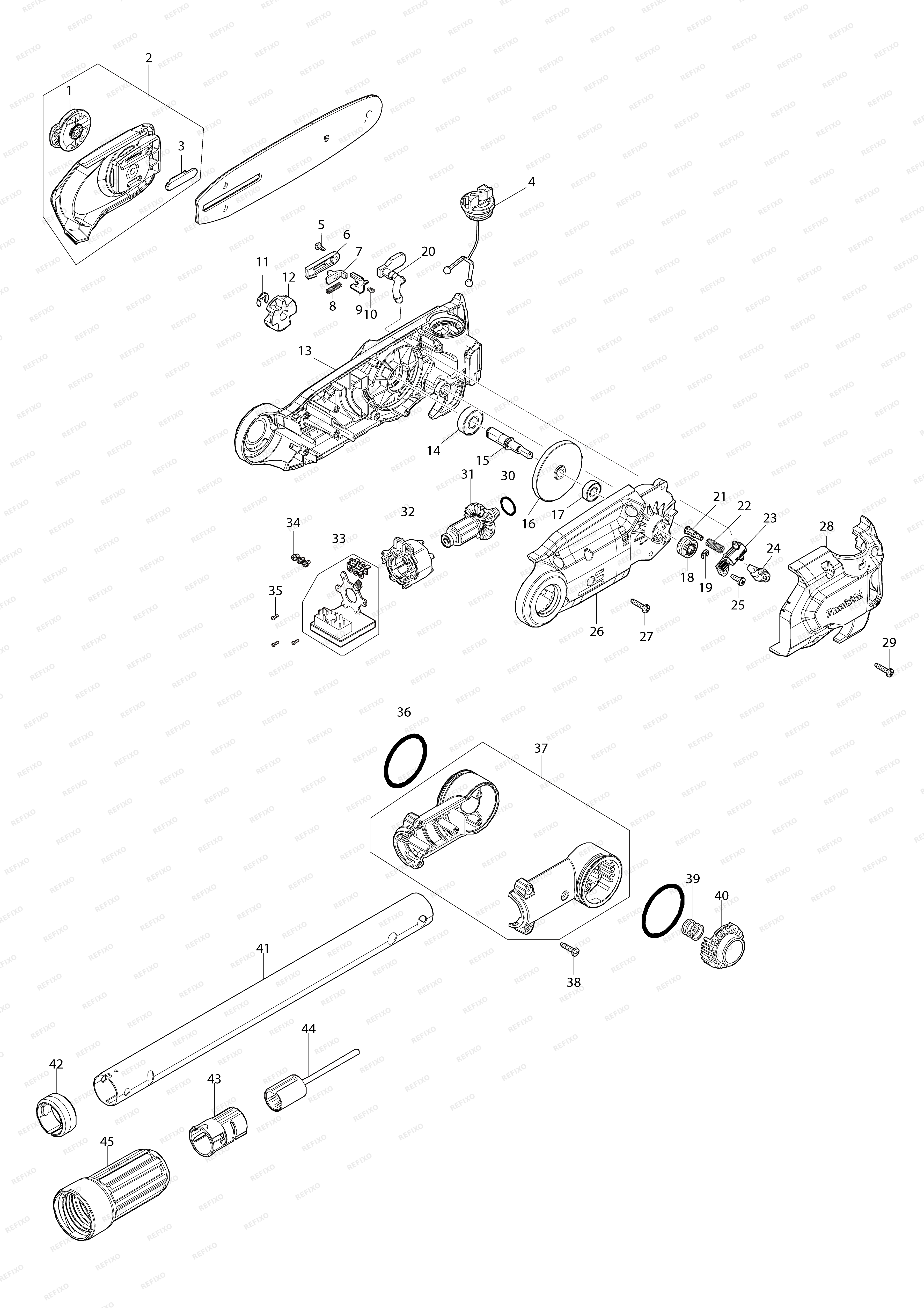 MAKITA DUA200 — схема запчастей