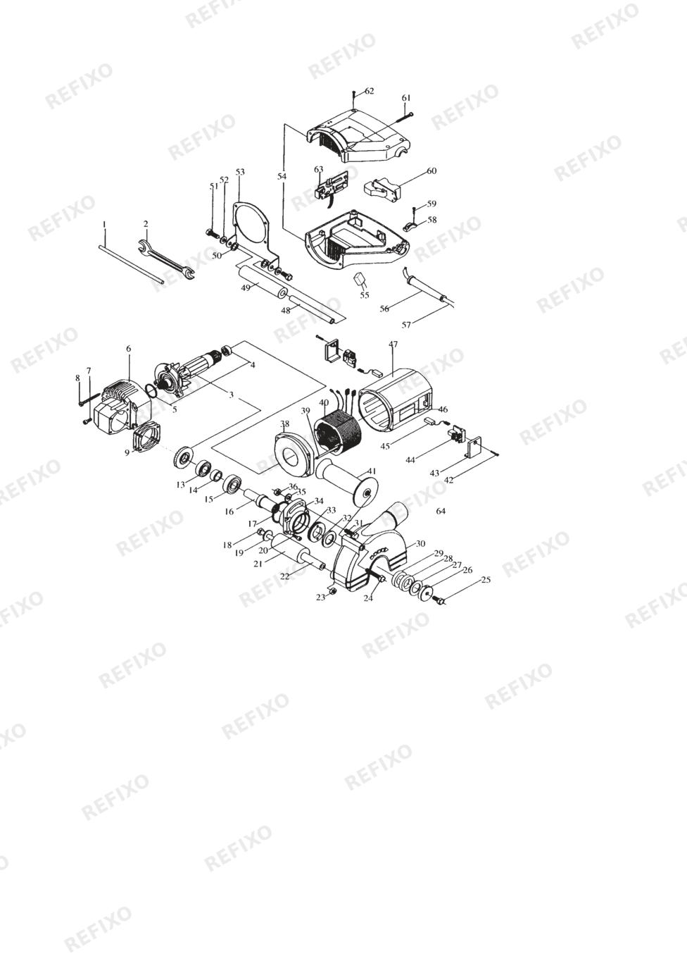 MAKITA SG150 — схема запчастей