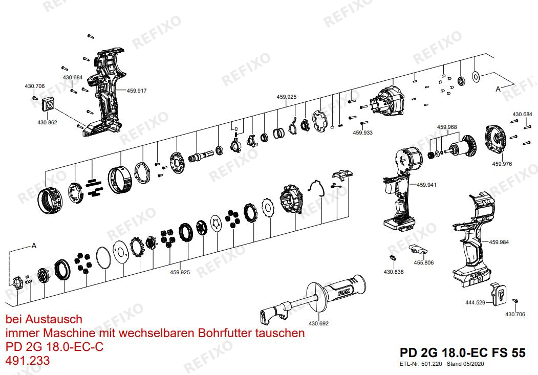Flex PD 2G 18.0-EC FS55BC5.0 — схема запчастей