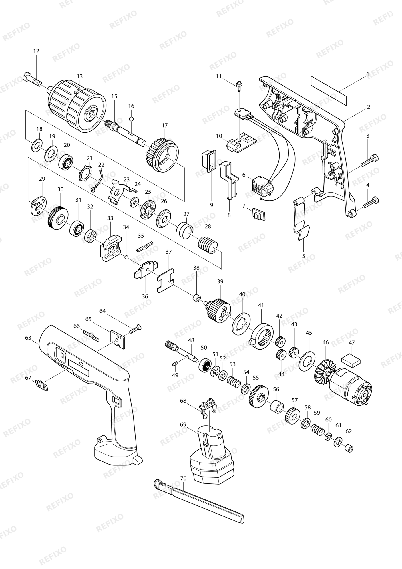MAKITA 8412D — схема запчастей