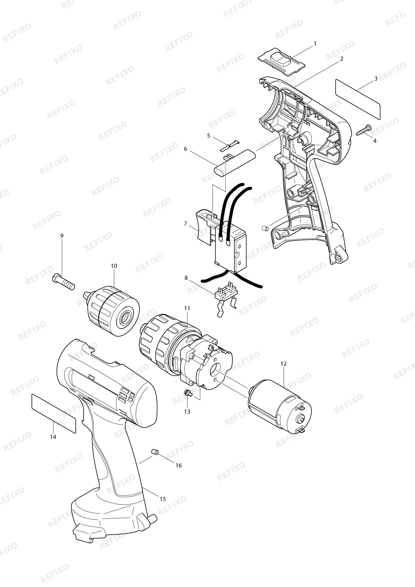 MAKITA 8280D — схема запчастей