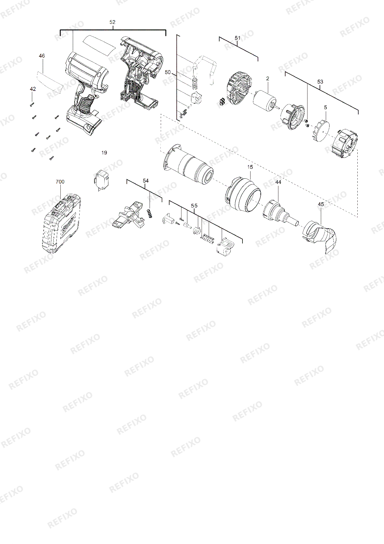 MILWAUKEE M18BHG 0 4933459771 4000460901 — схема запчастей