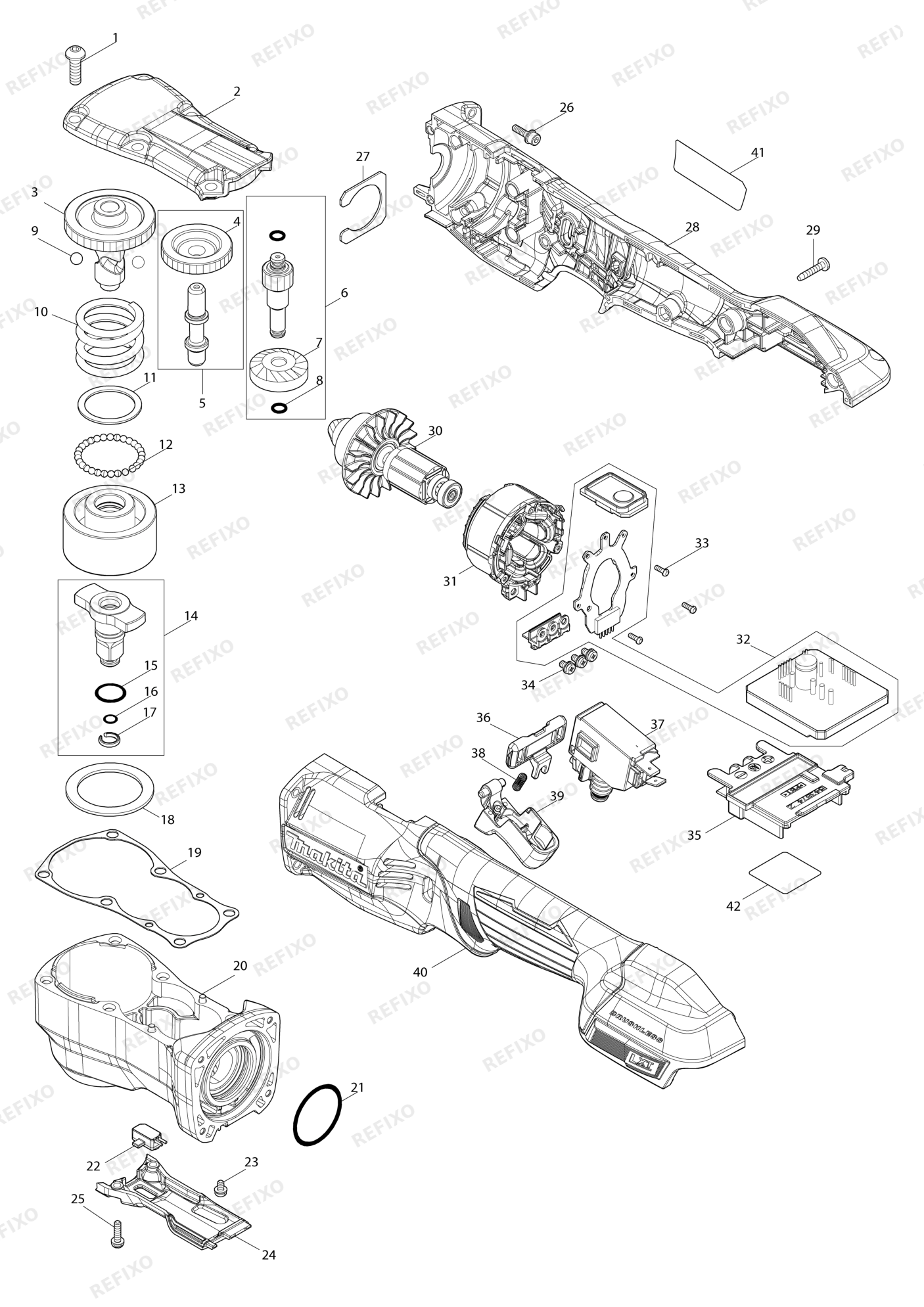 MAKITA DTL302 — схема запчастей