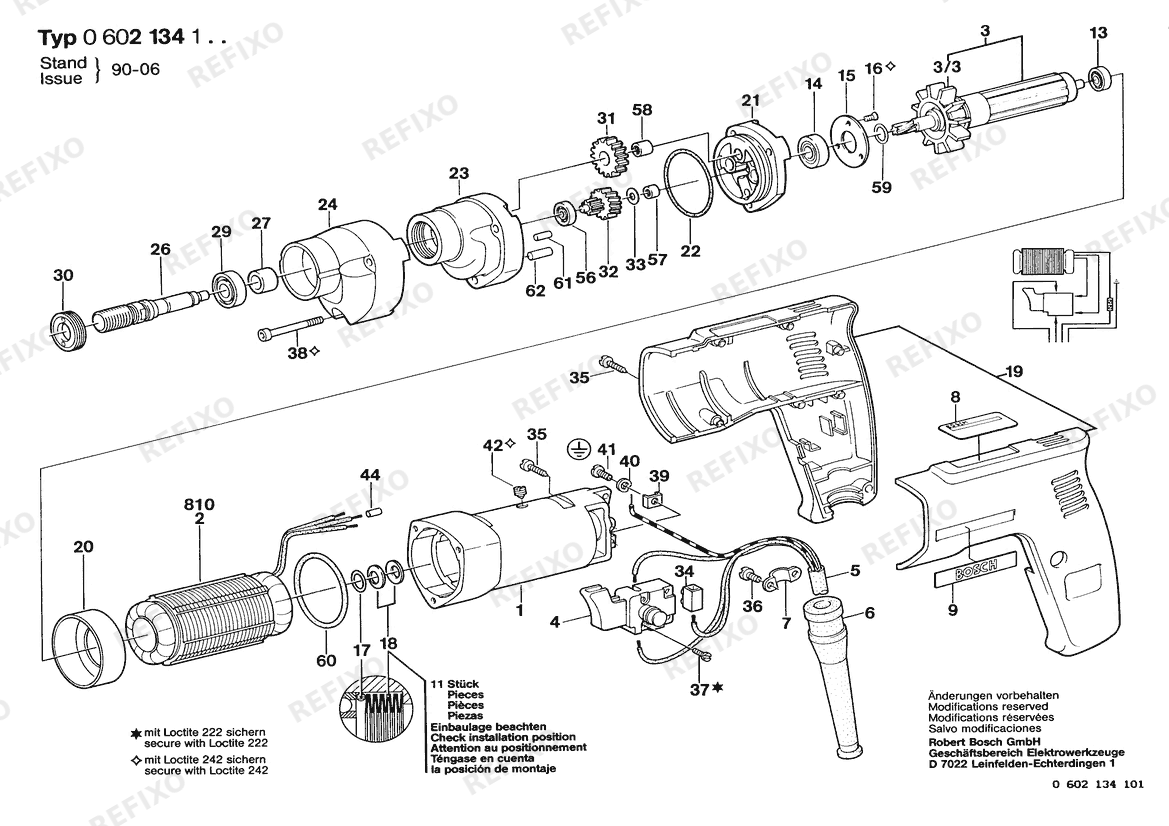 Bosch Дрель HBM 57/1 (0 602 134 104) — схема запчастей