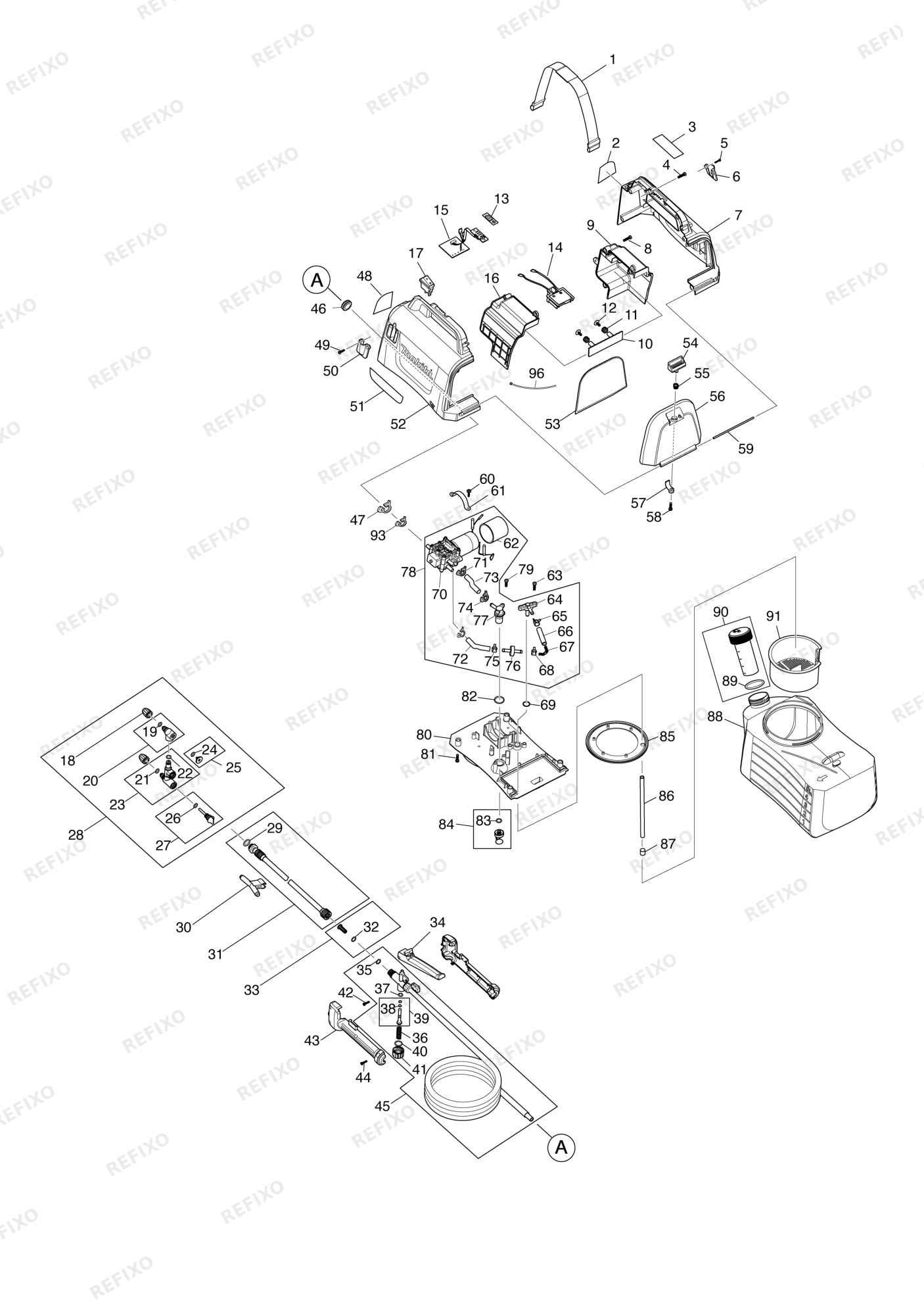 MAKITA DUS054 — схема запчастей