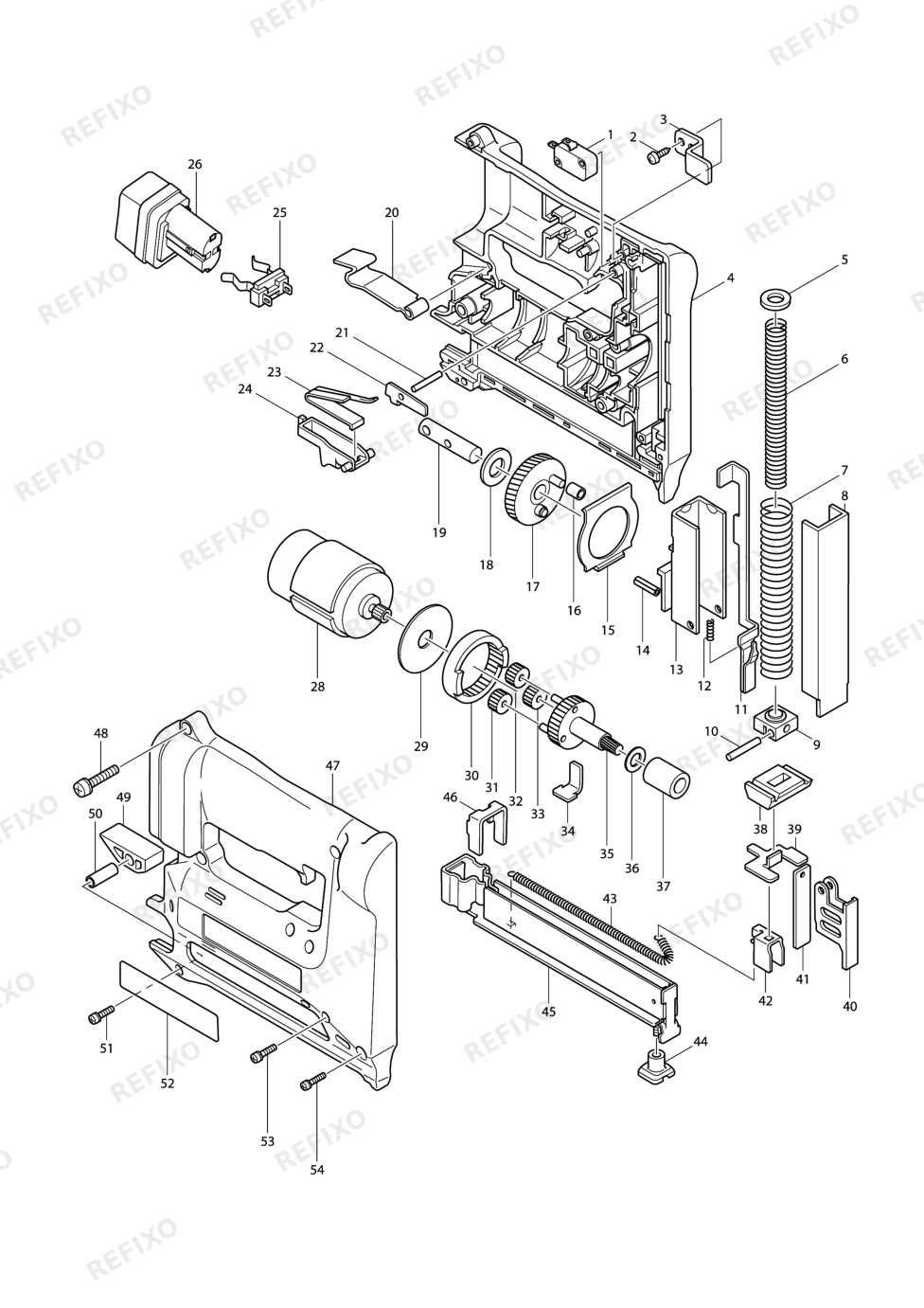 MAKITA T221D — схема запчастей