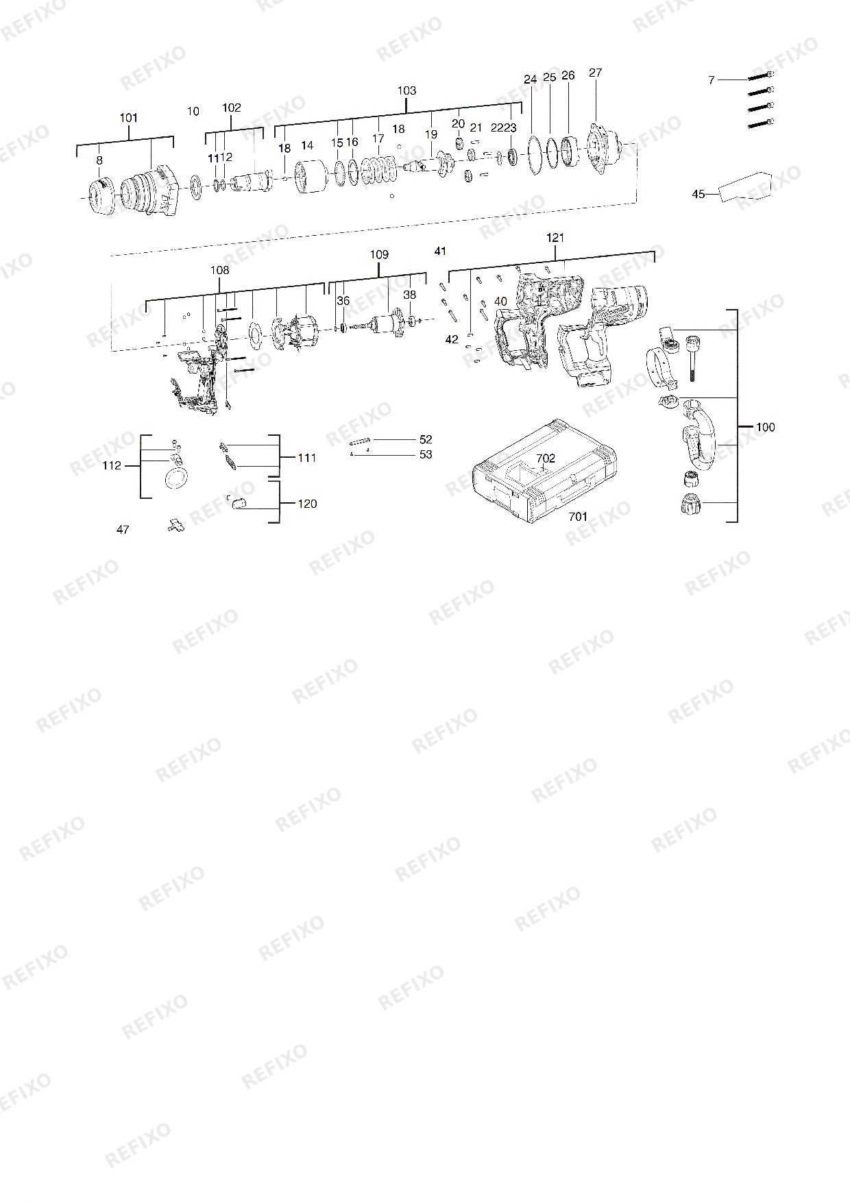 MILWAUKEE M18ONEFHIWF1 0X 4933459732 4000467215 — схема запчастей