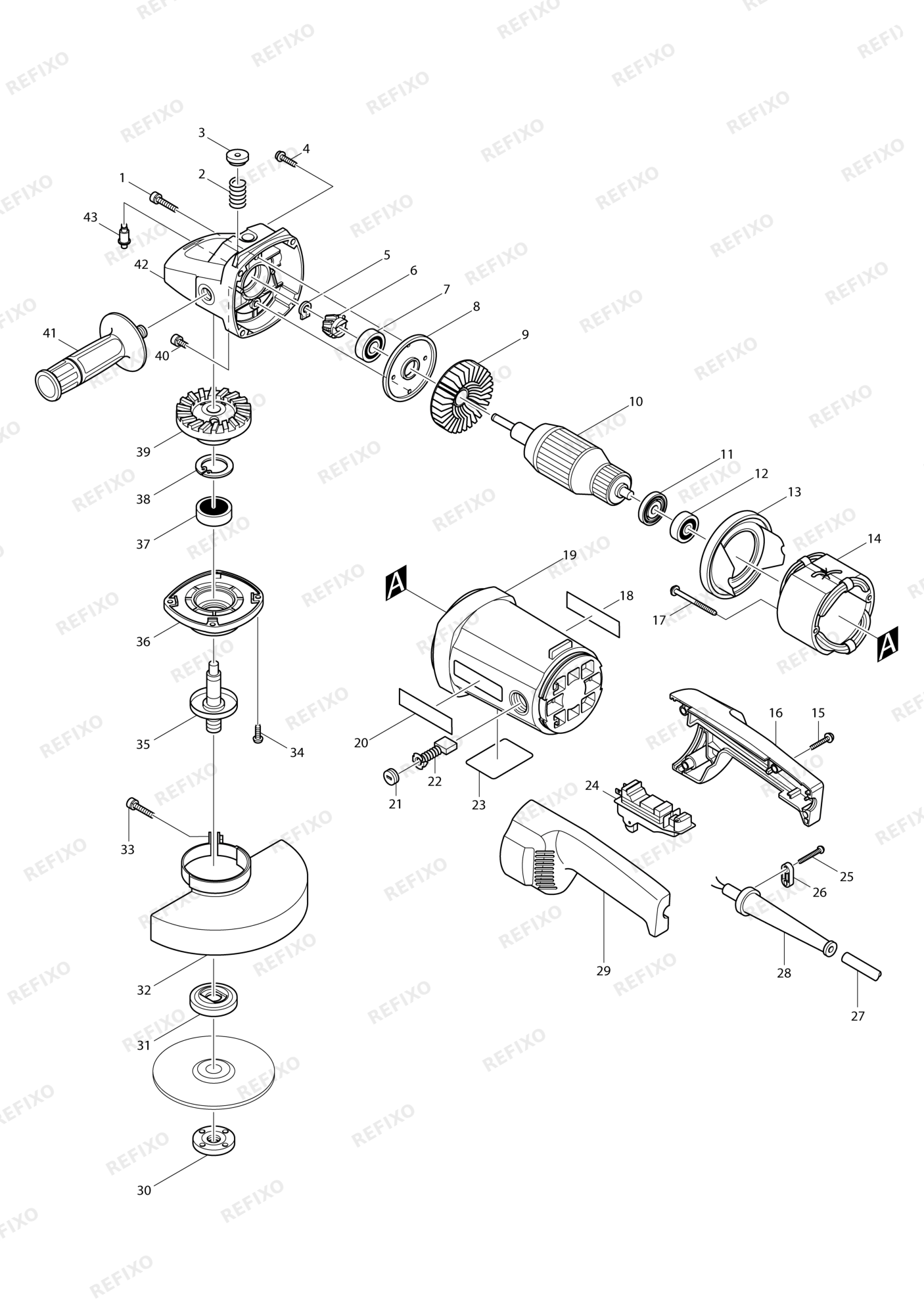 MAKITA 9067S — схема запчастей