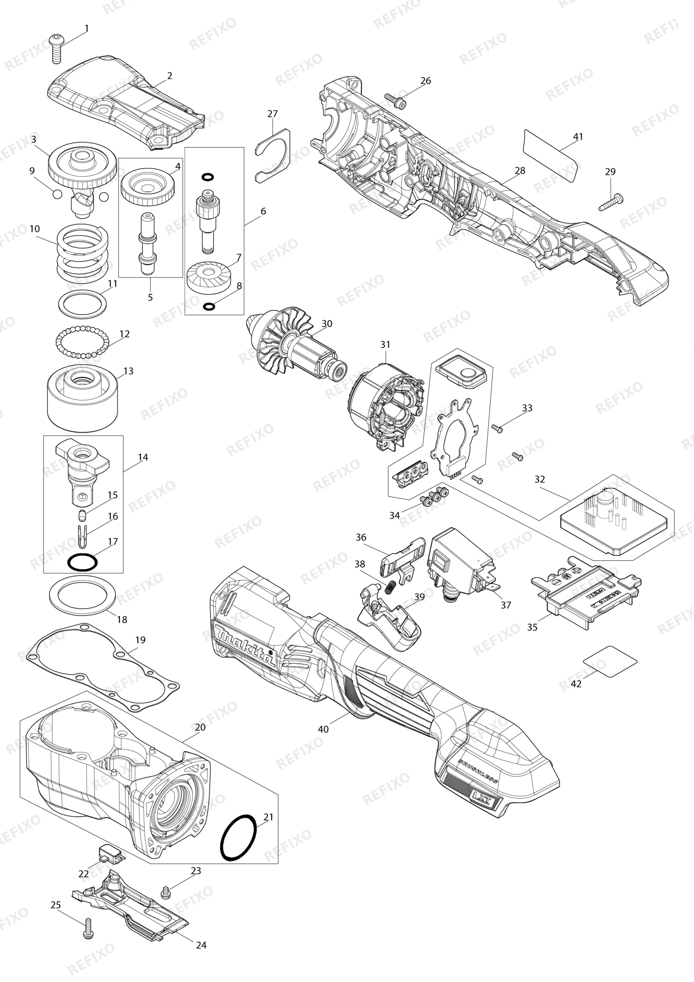 MAKITA DTL301 — схема запчастей