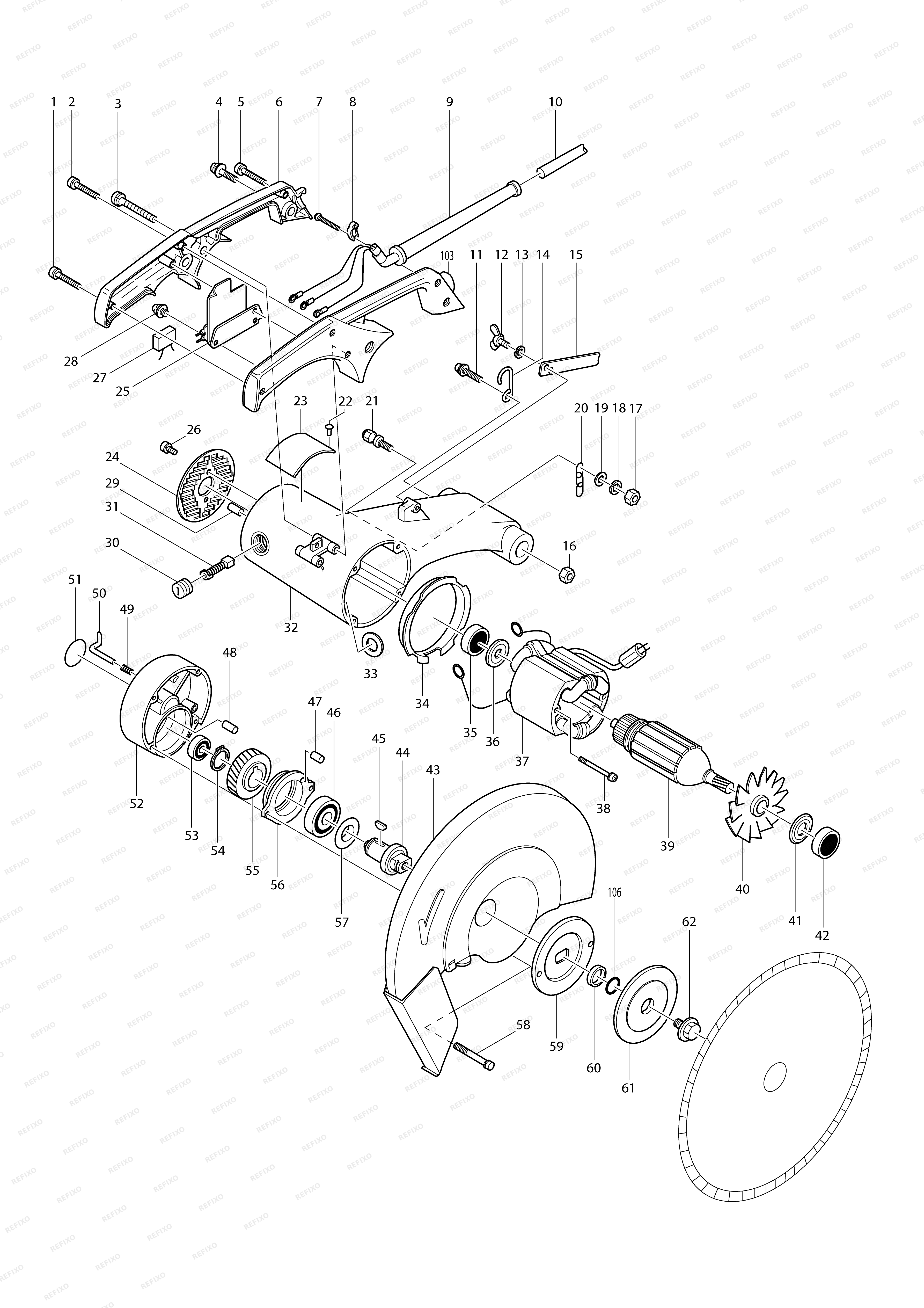 MAKITA 2414 — схема запчастей