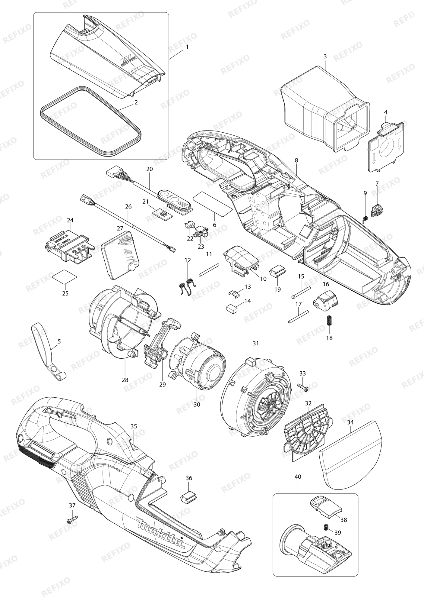 MAKITA DCL285F — схема запчастей