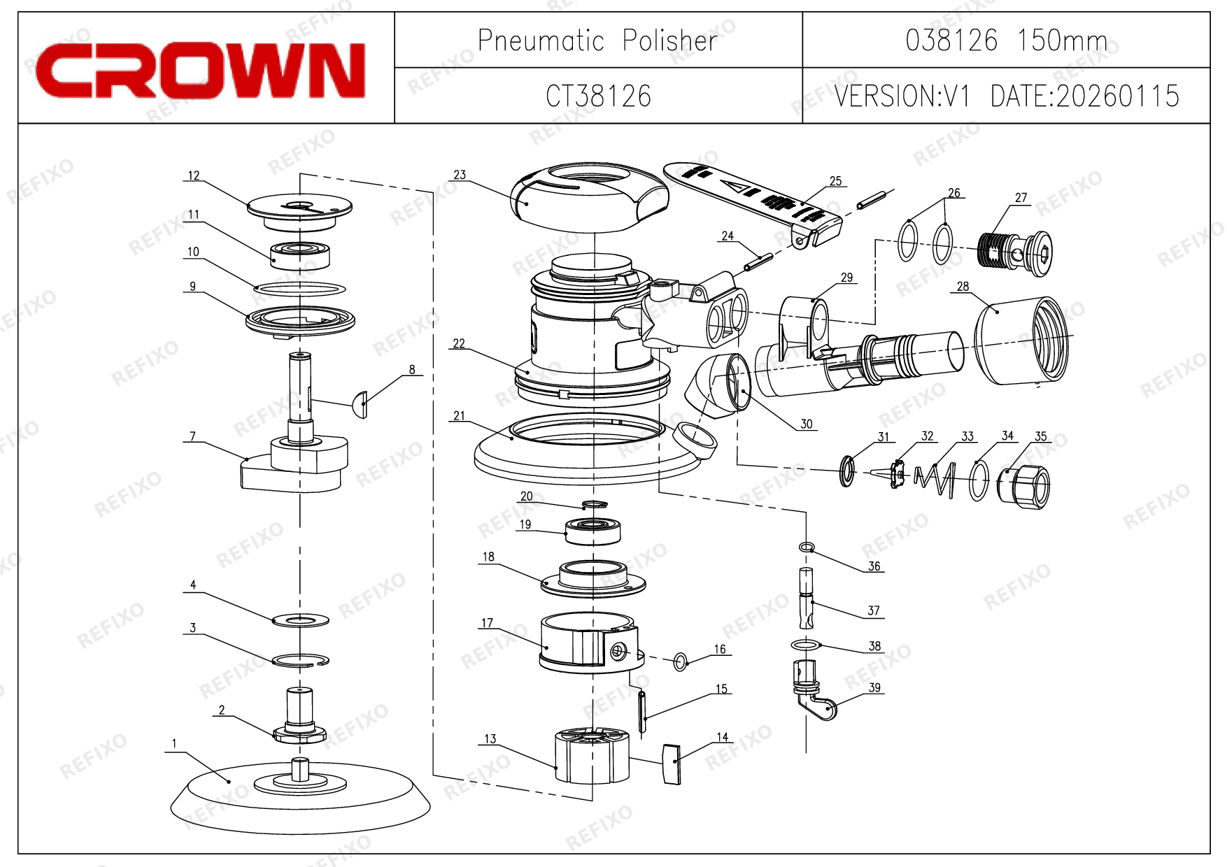 CROWN CT38126 — схема запчастей