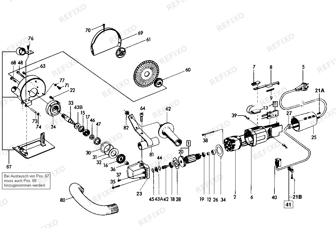 Flex F 1509 FR Fräse — схема запчастей