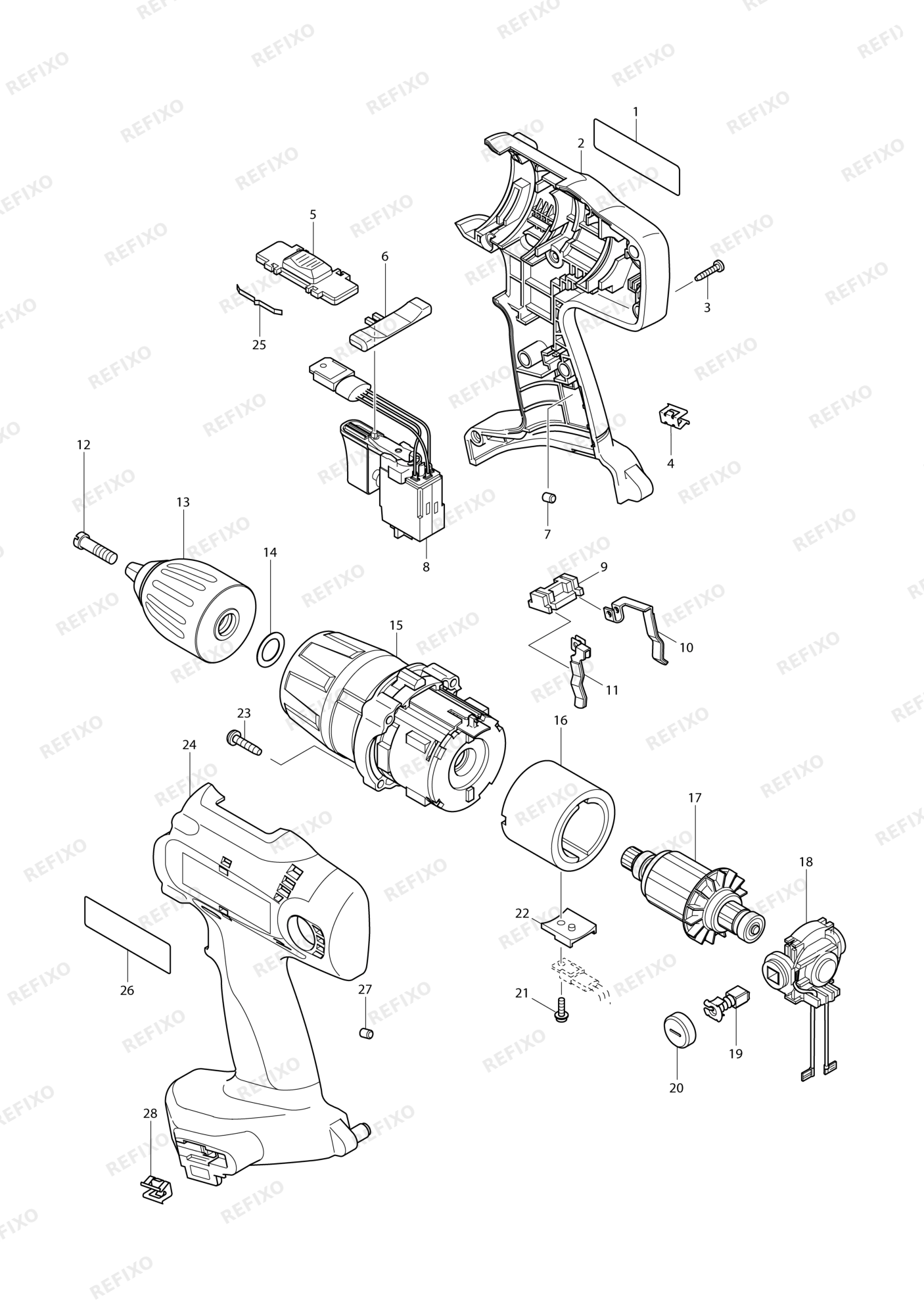 MAKITA 8444D — схема запчастей