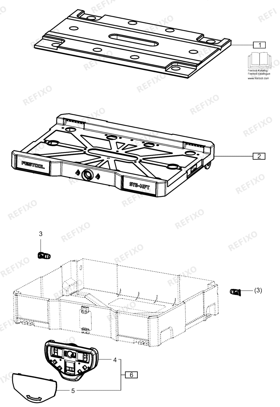 Festool SYSTAINER T-LOC SYS-MFT - SYSTAINER T-LOC SYS-MFT 500076 — схема запчастей