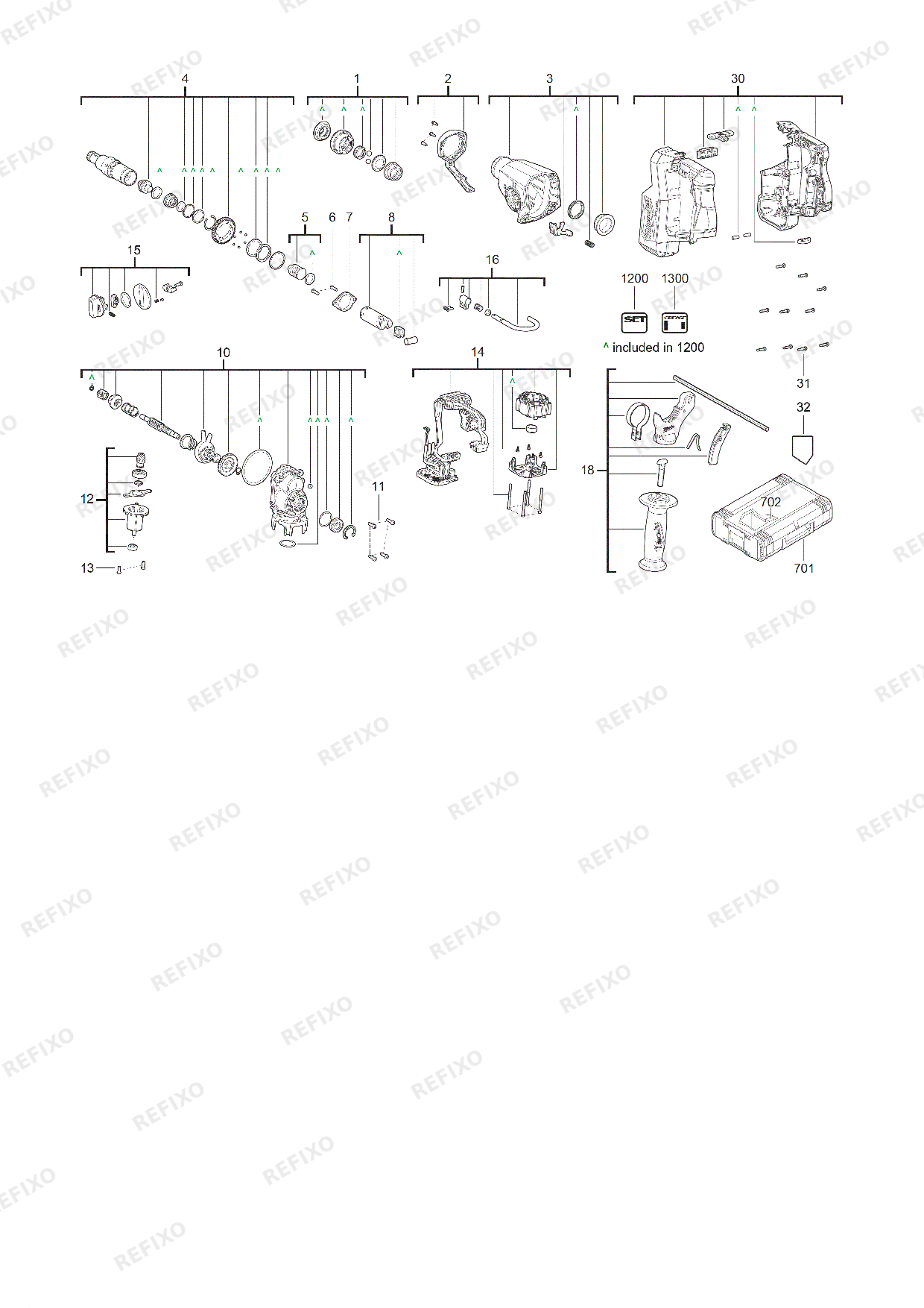 MILWAUKEE M12FHAC16 0 4933499183 4000503820 — схема запчастей