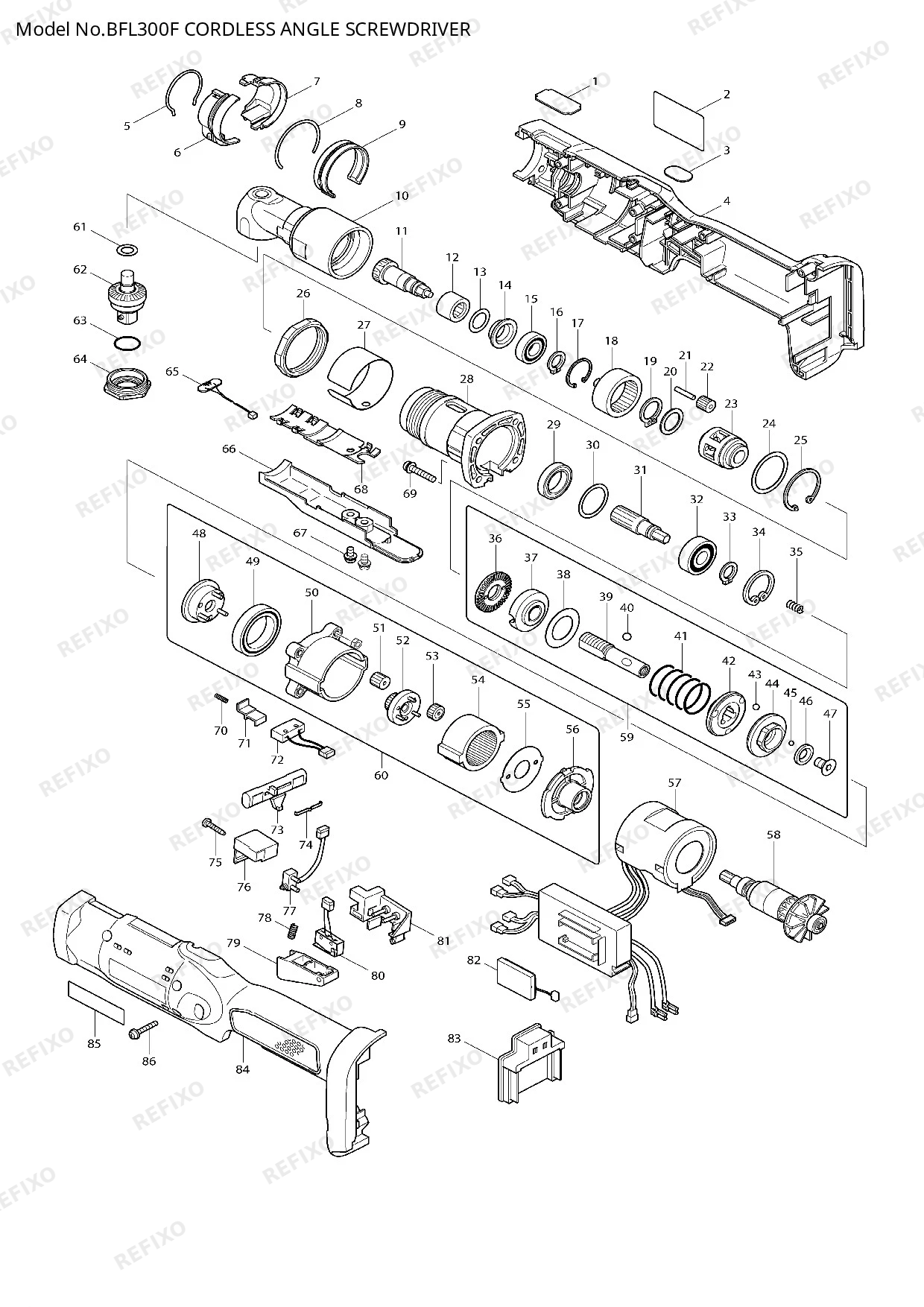 MAKITA BFL300F — схема запчастей