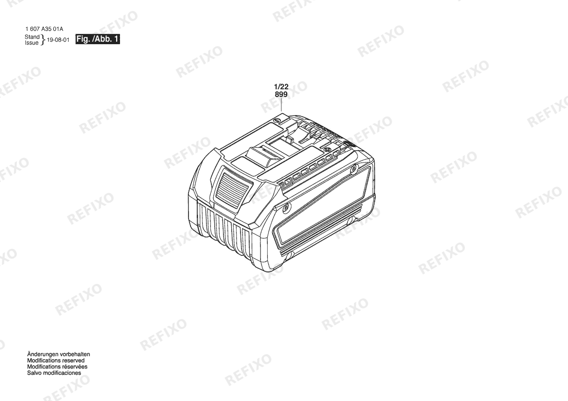 Bosch Аккумуляторный -Paket Li-Ion 5S2P G4 | 18 V (1 607 A35 04U) — схема запчастей